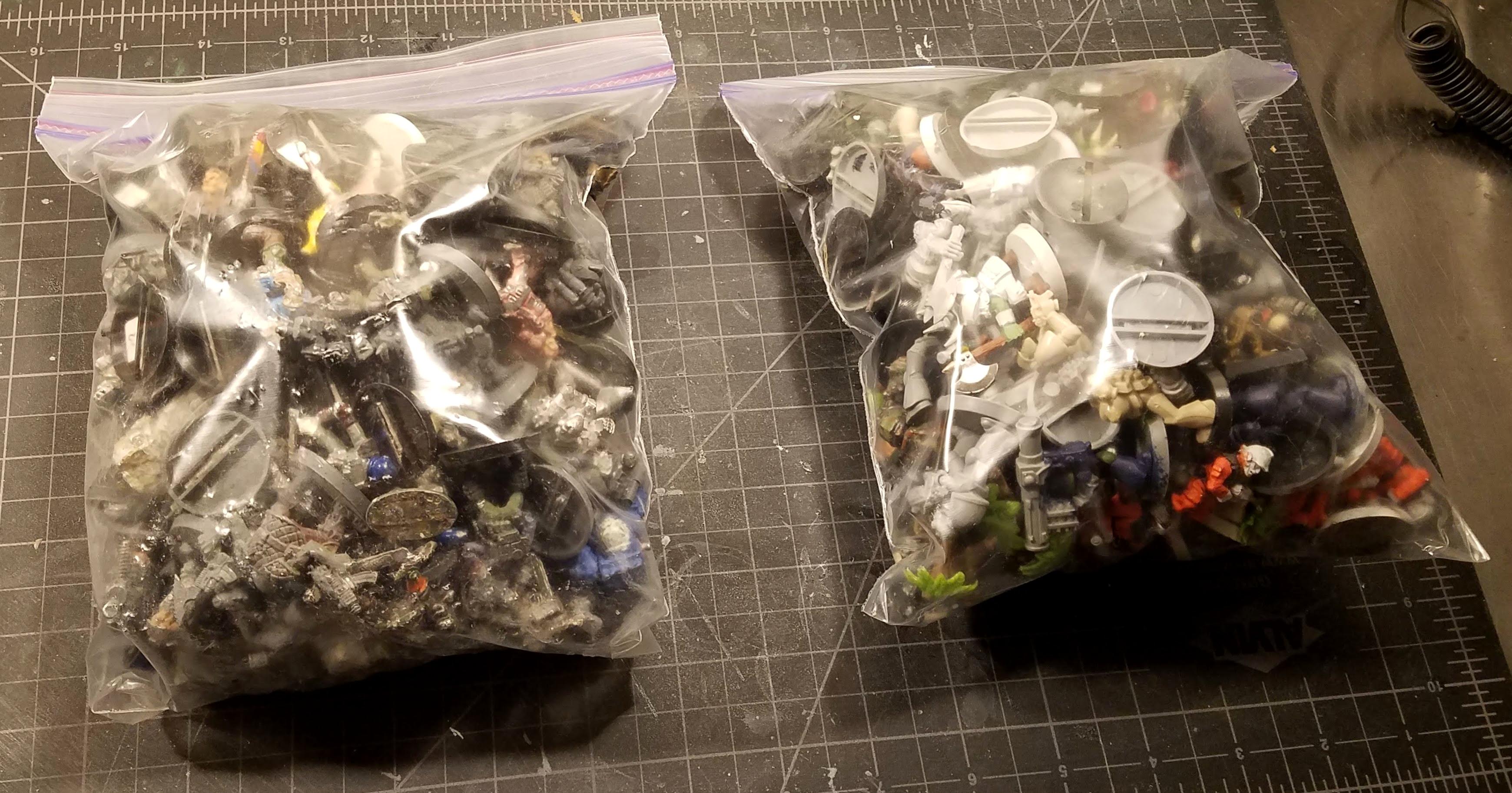 Two quarts of salvaged minis from a friend's garage