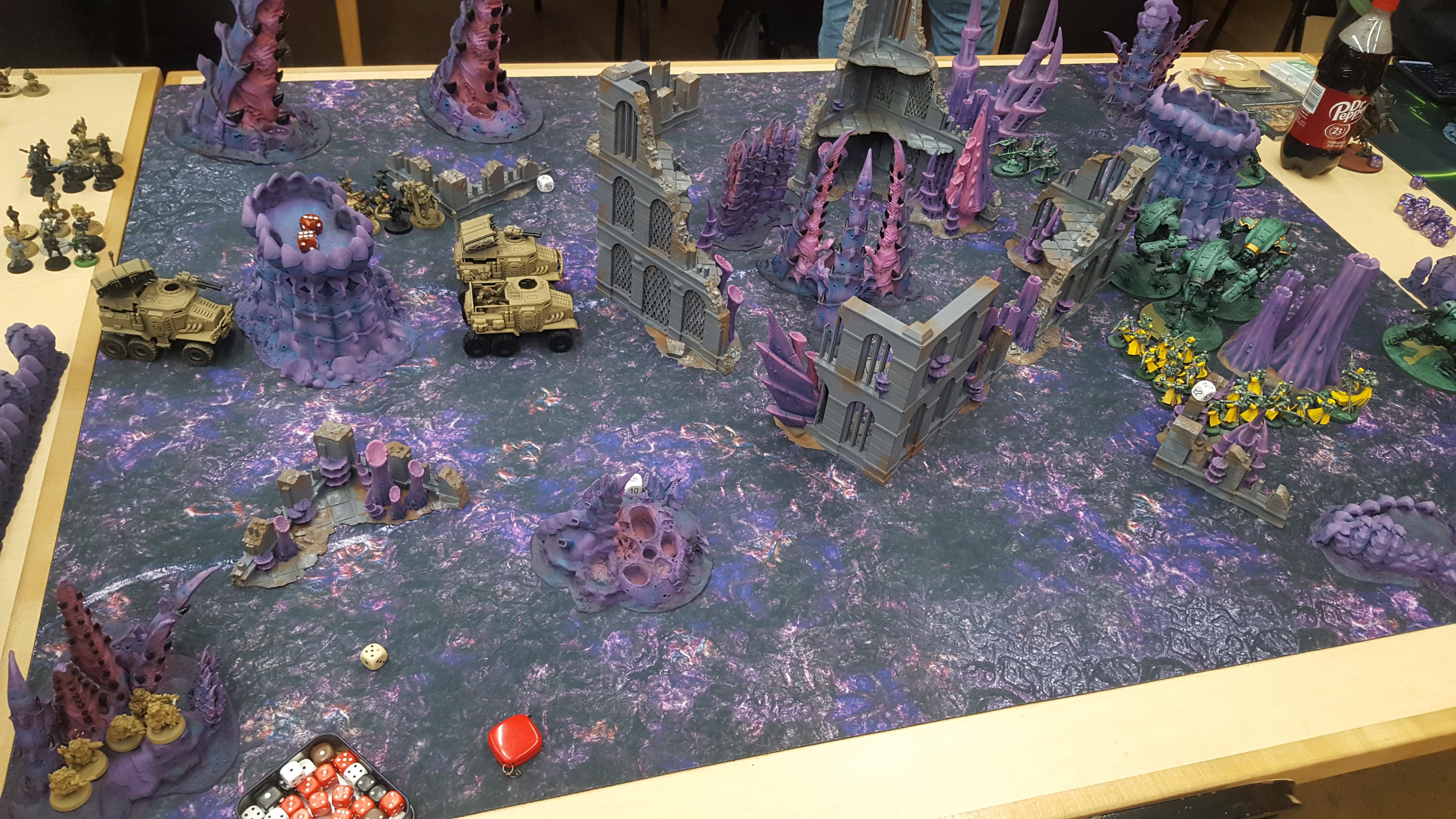 Armiger, Battle Report, Crusade, Dunecrawler, Imperial Knight, Mechanicus, Onager, Skitarii, Terrain, Vanguard, Warglaives