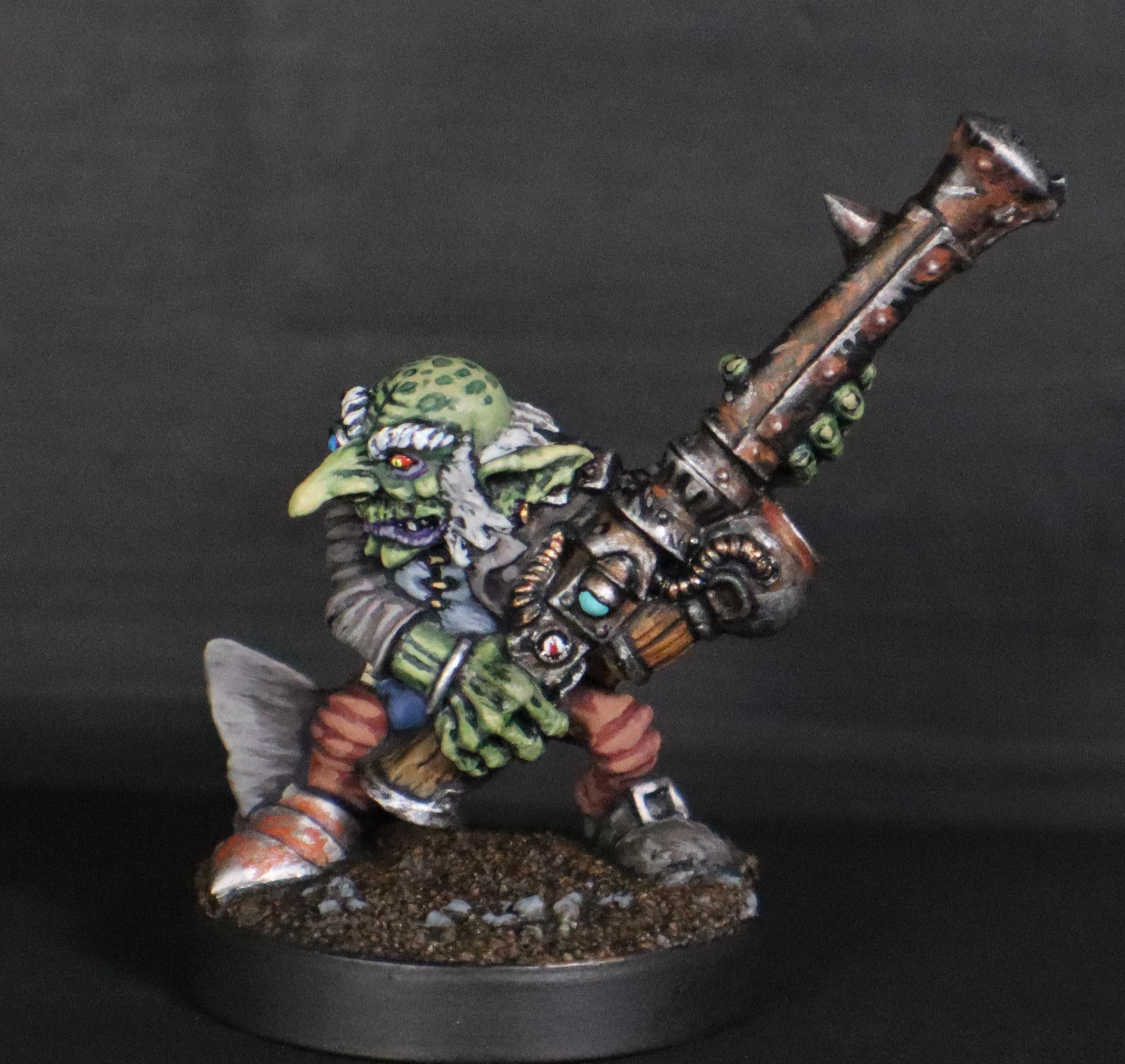 Carbone, Confrontation Painted, Goblin Tracker Champion, Painted Confrontation Miniatures, Pro Painted Confrontation  Minis, Rackham Confrontation, Rackham Painted