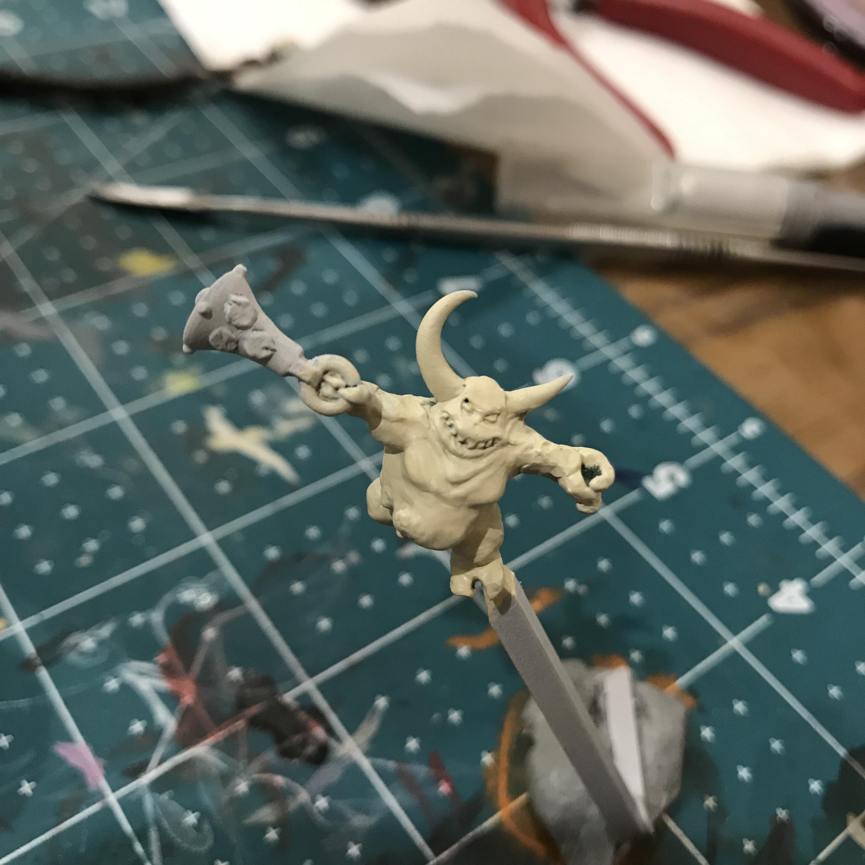 54mm, Chaos Space Marines, Conversion, Daemon Prince, Greenstuff, Inquisitor, Metal Miniatures, Nugle Conversion, Nurgle, Warhammer 40,000