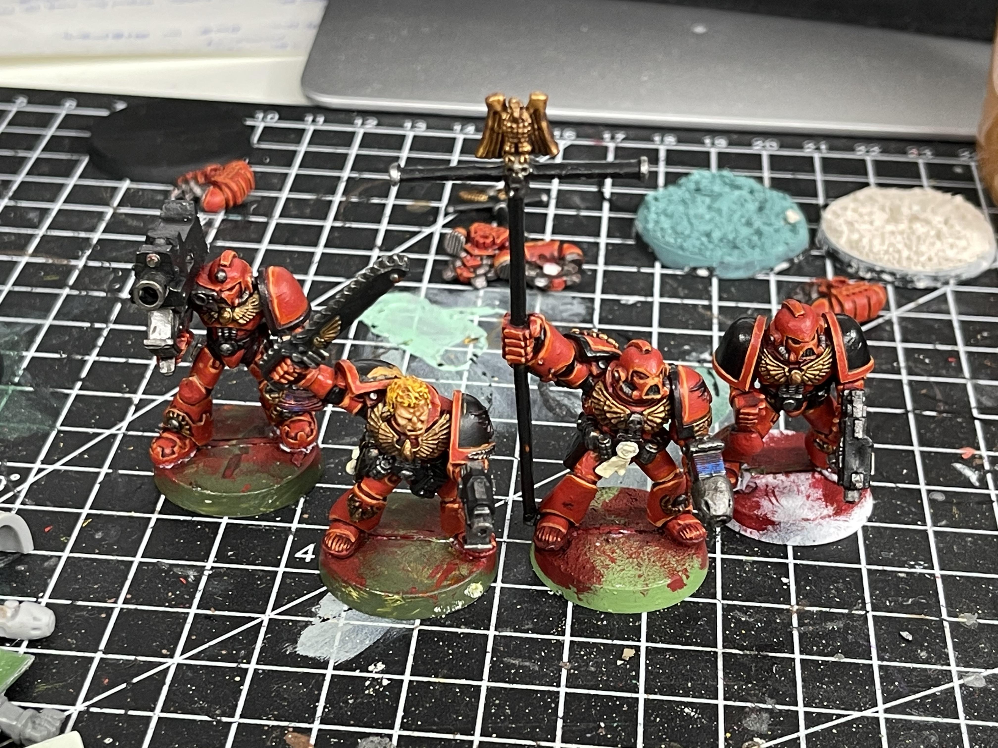 2nd Edition, Blood Angels, Company Standard Bearer, Space Marines, Tactical Squad, Warhammer 40,000, Work In Progress