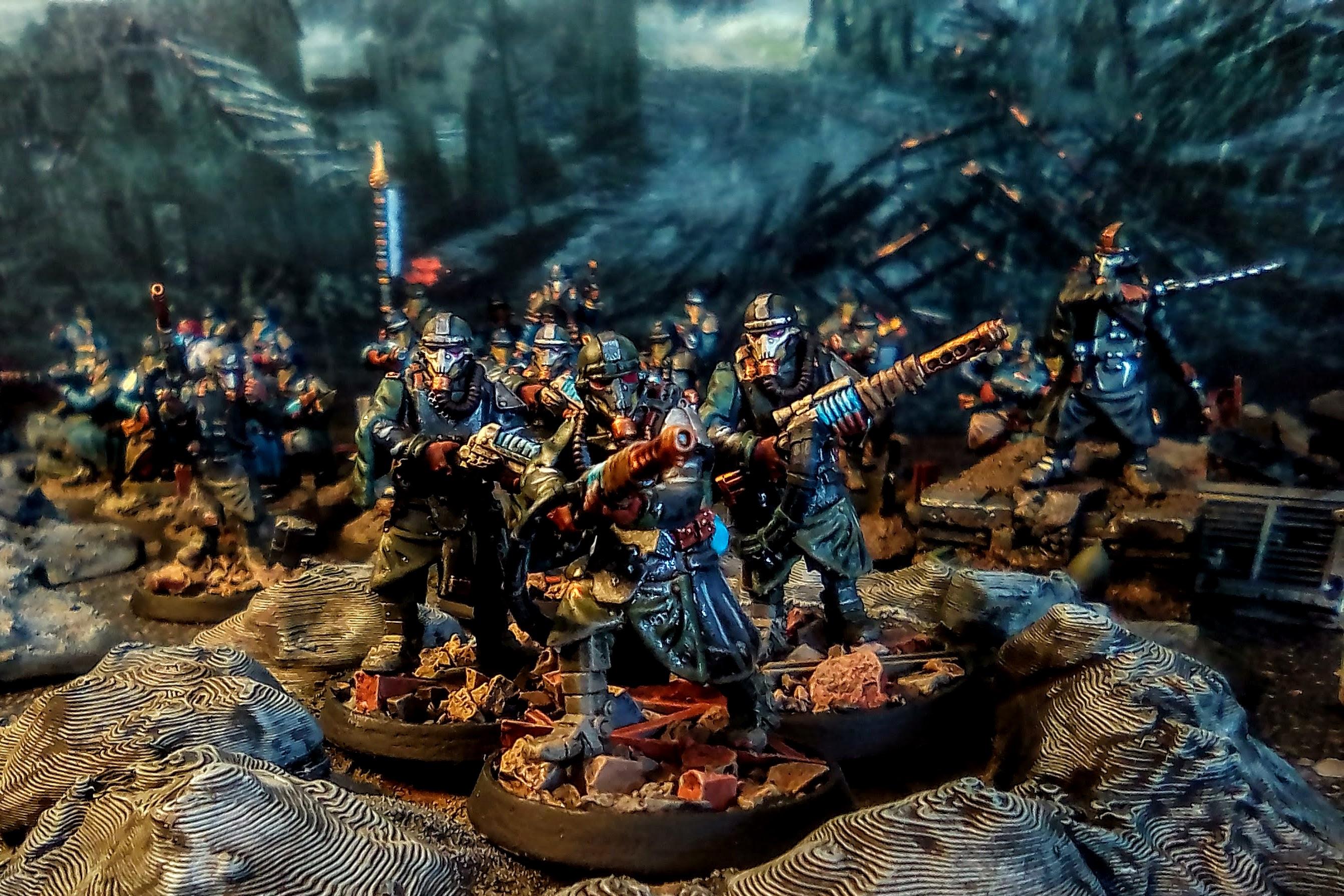 28mm, 3d Printed, Dkk, Grim Skull Miniatures, Imperial Guard Death Korps Army, Proxy, Red Maker, Warhammer 40,000