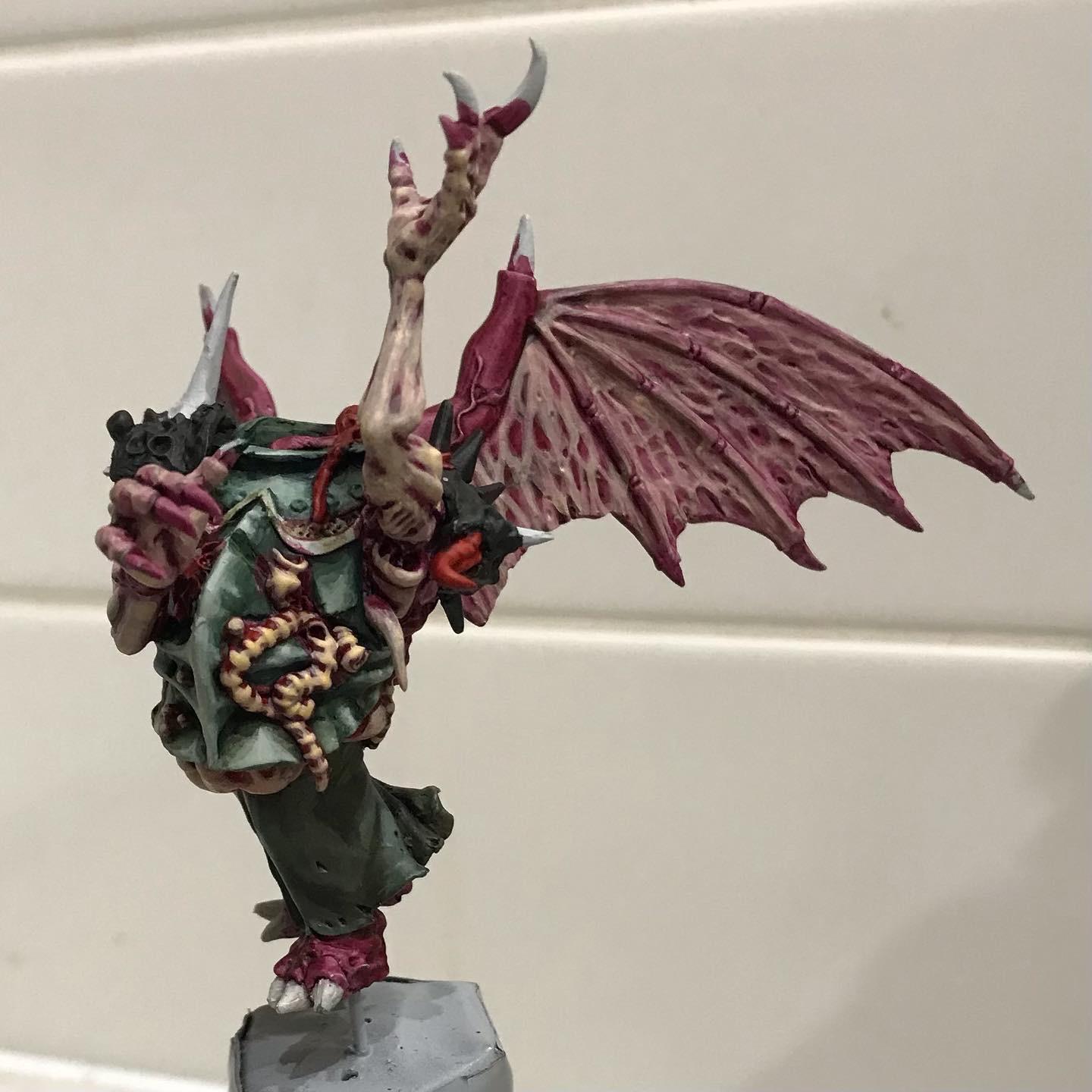54mm, Chaos Space Marines, Conversion, Daemon Prince, Greenstuff, Inquisitor, Metal Miniatures, Nugle Conversion, Nurgle, Warhammer 40,000, Work In Progress