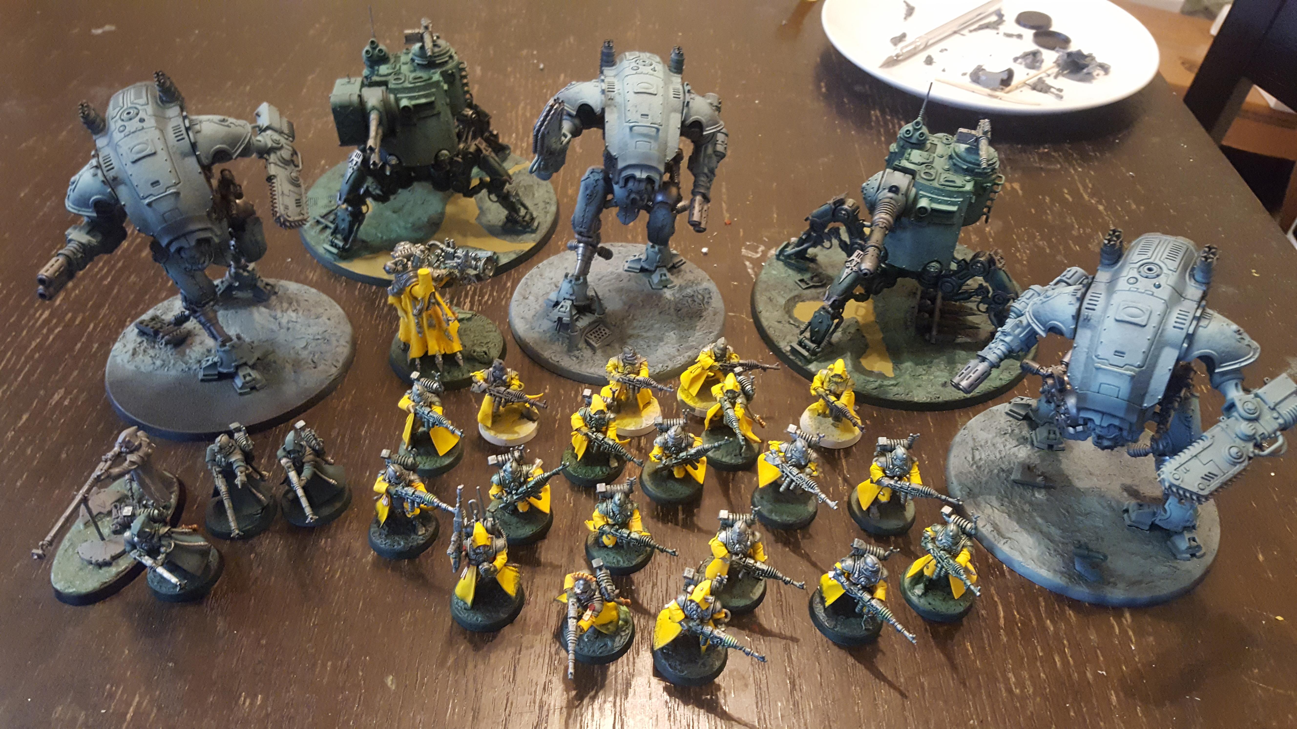 Adeptus Mechanicus, Armiger, Cool, Crusade, Dunecrawler, Dynamic, Imperial Knight, Onager, Pose, Skitarii, Warglaive