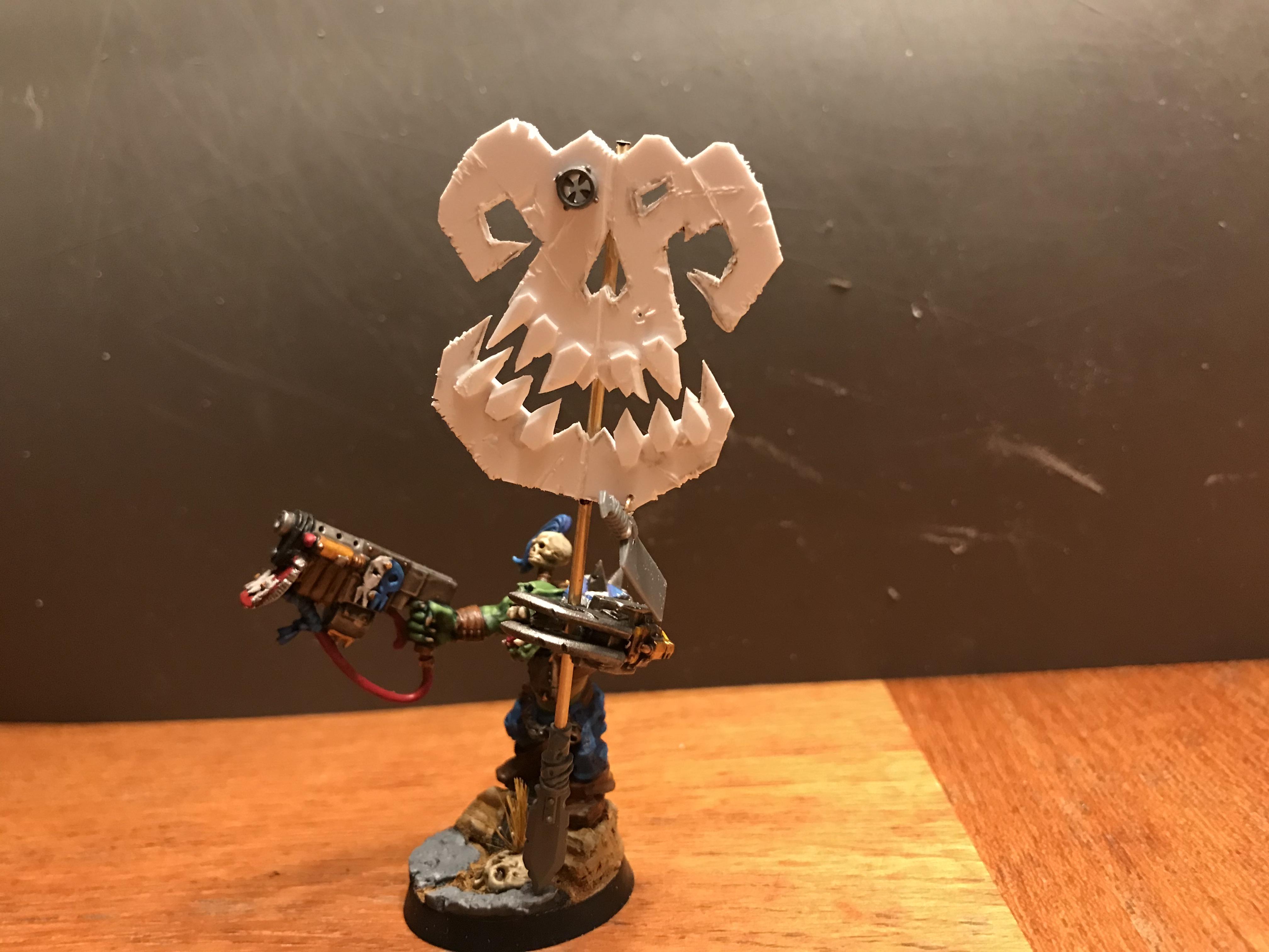 Banner, Deathskulls, Gork, Gorkamorka, Greenstuff, Mork, Nob, Orks, Plasticard, Rivets, Scratch Build, Waaagh, Warhammer 40,000