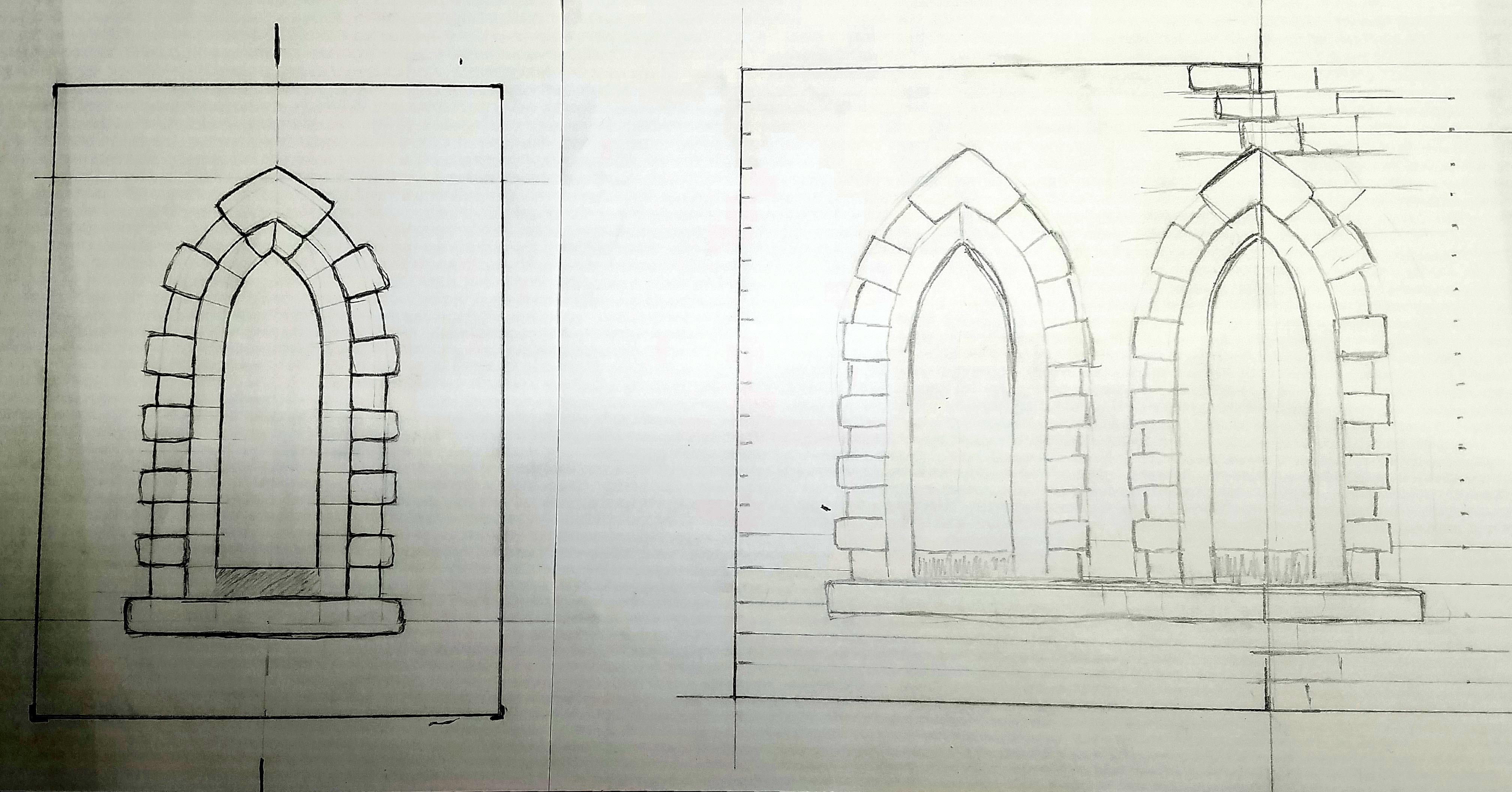 Gothic windows sketch