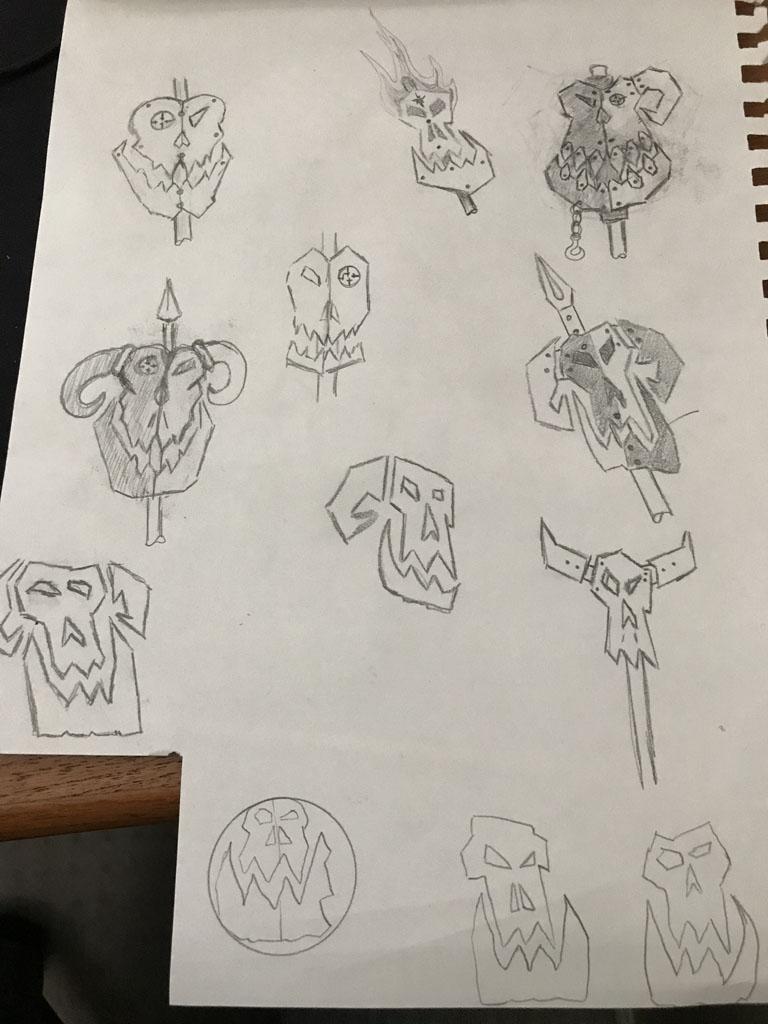 Glyphs, Orks, Sketches, Waaagh! Banner, Warhammer 40,000