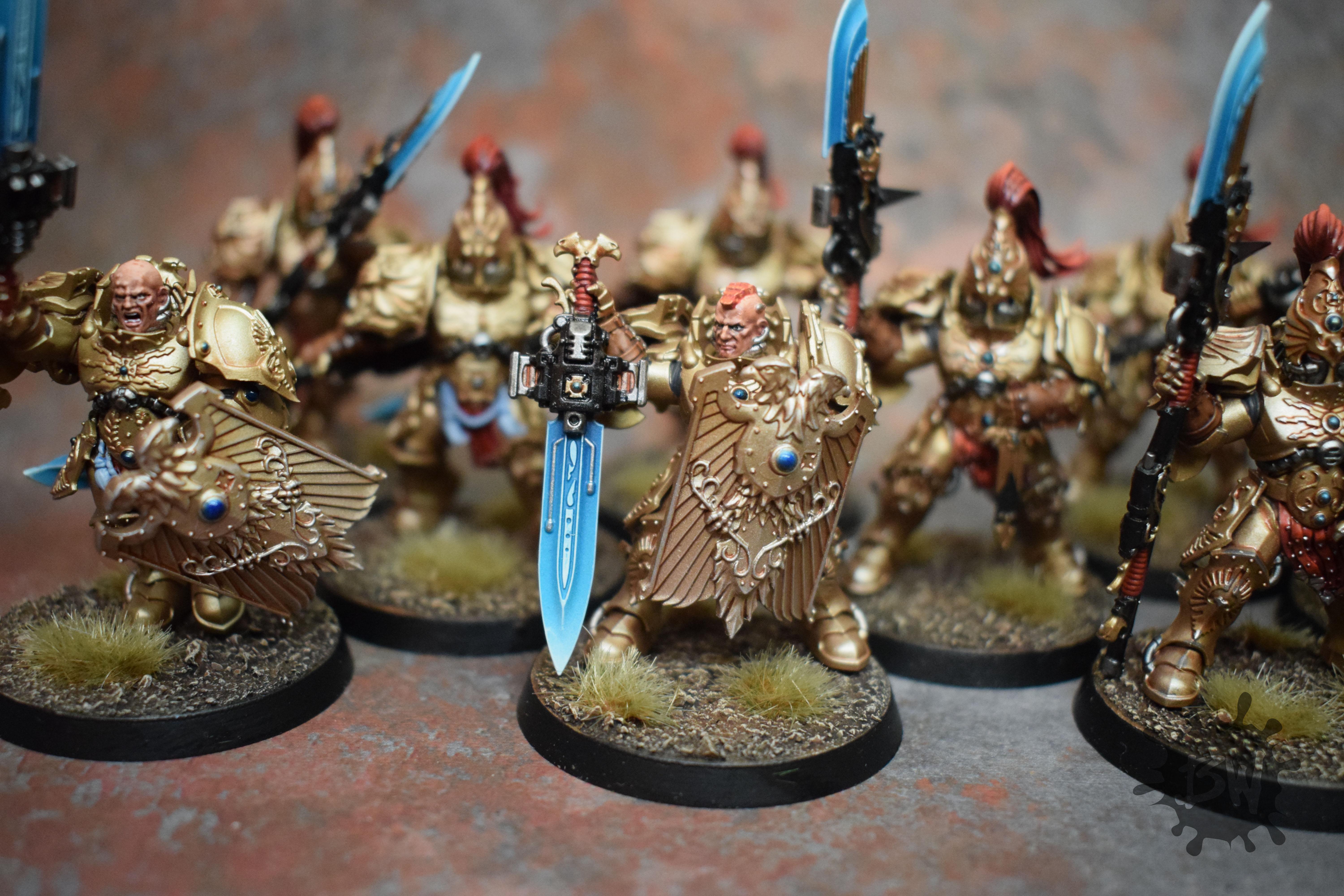 Adeptus Custodes Army, Bw, Custodian Guard Squad, Games Workshop, Warhammer 40,000, Warhammer Fantasy