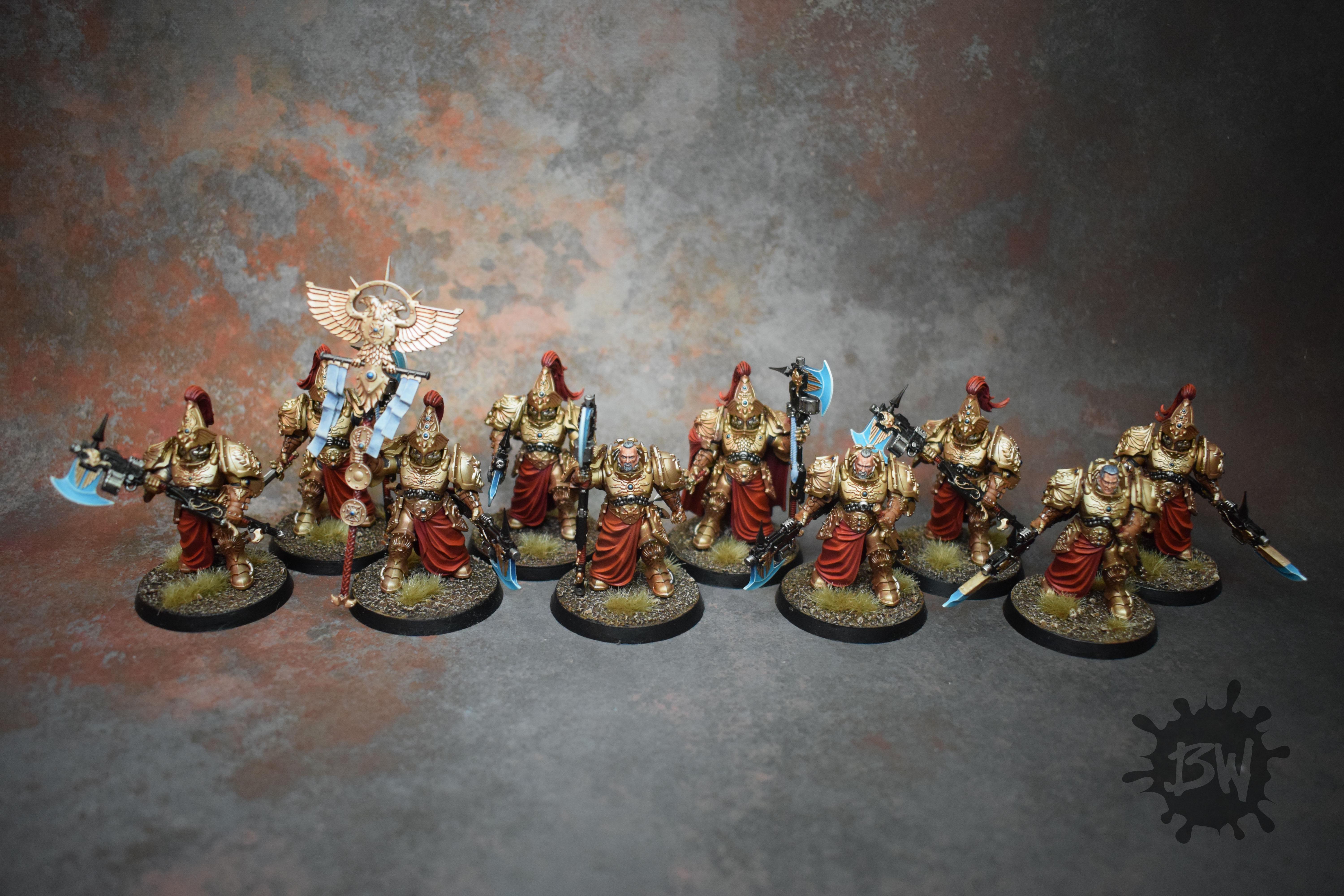 Adeptus Custodes Army, Bw, Custodian Wardens, Games Workshop, Warhammer 40,000, Warhammer Fantasy