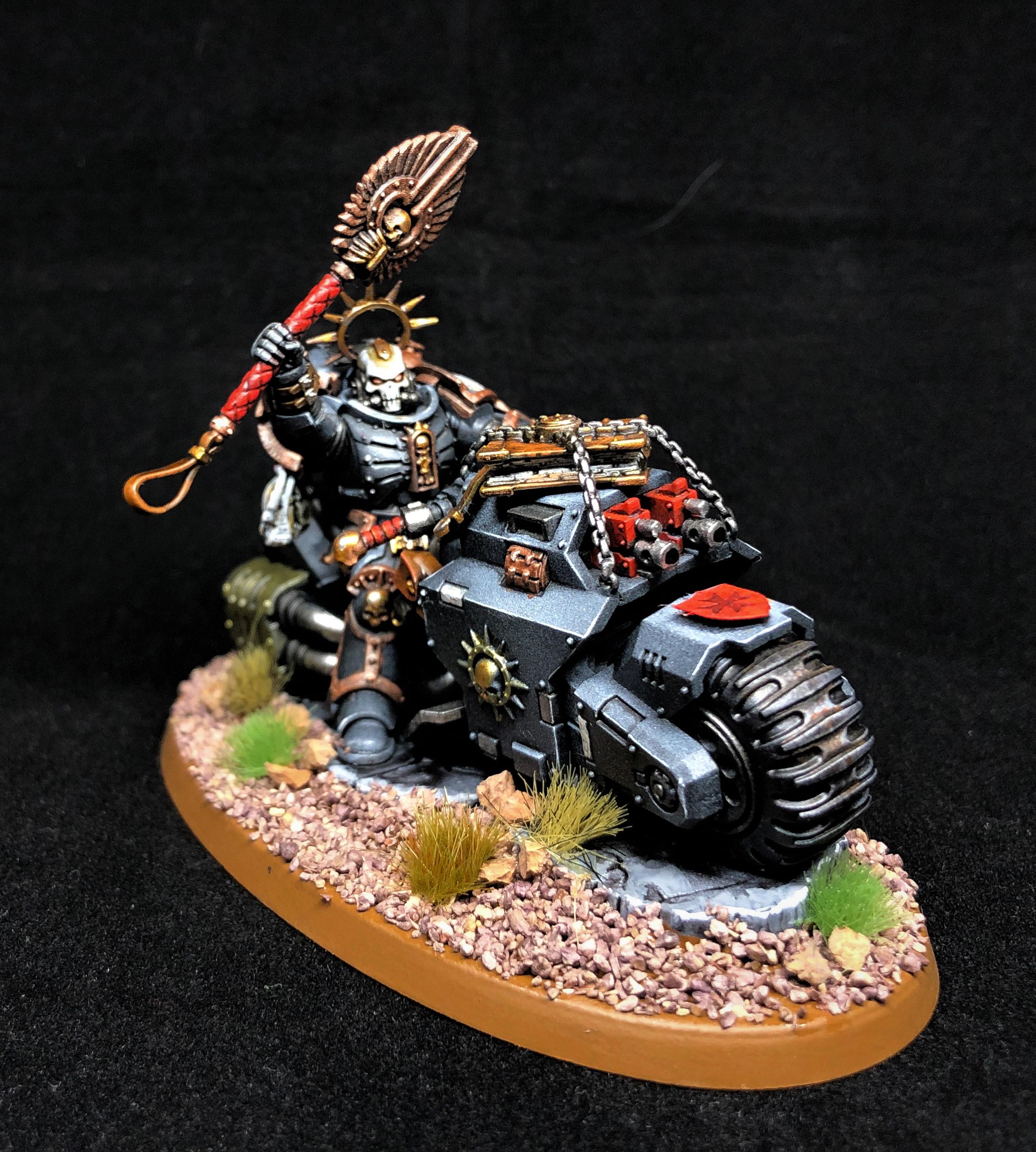 Black Templar Chaplain, Black Templar Primaris Chaplain On Bike, Black Templar Space Marines, Black Templars, Bts, Chaplain Outrider