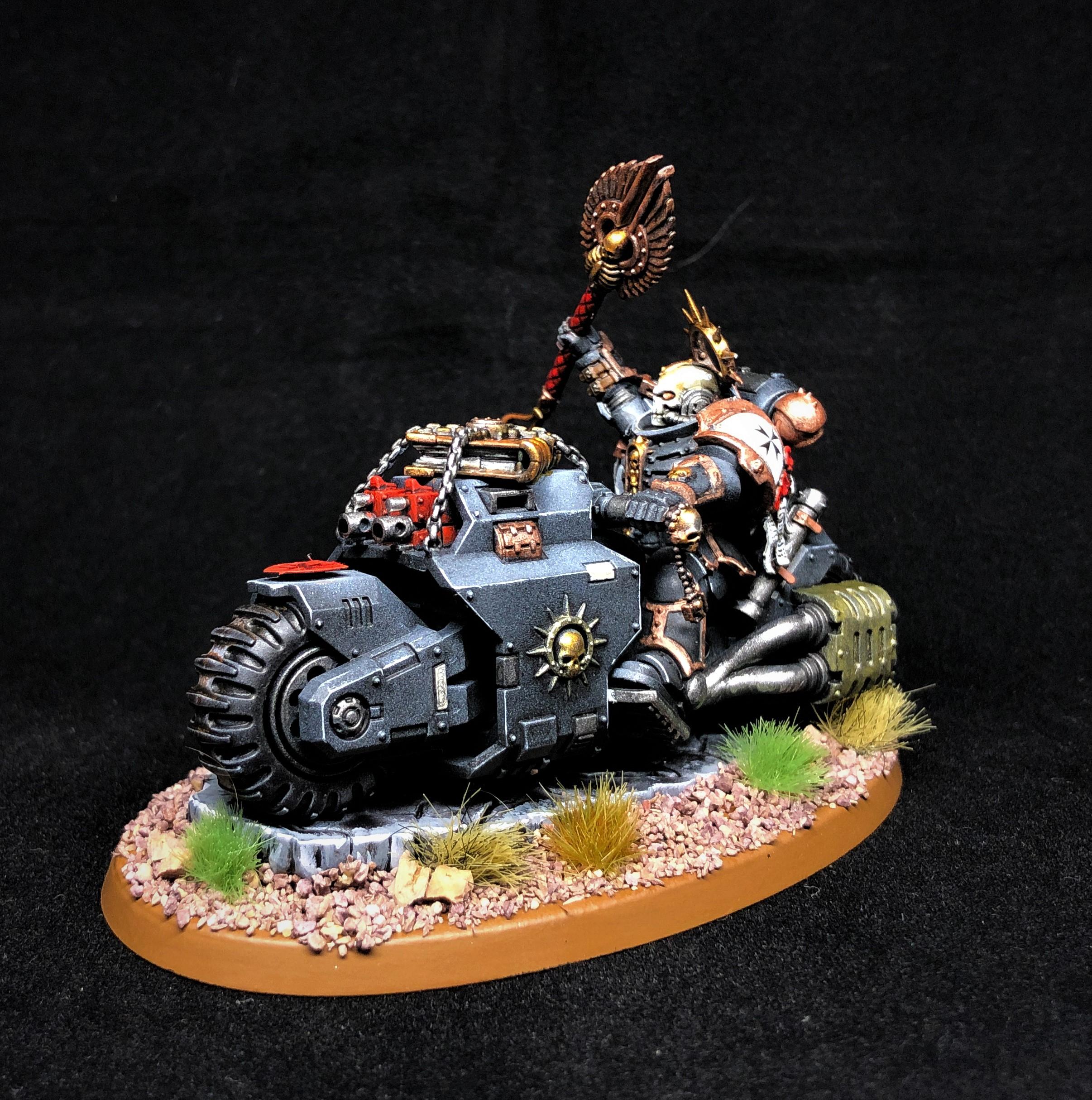 Black Templar Chaplain, Black Templar Primaris Chaplain On Bike, Black Templar Space Marines, Black Templars, Bts, Chaplain Outrider