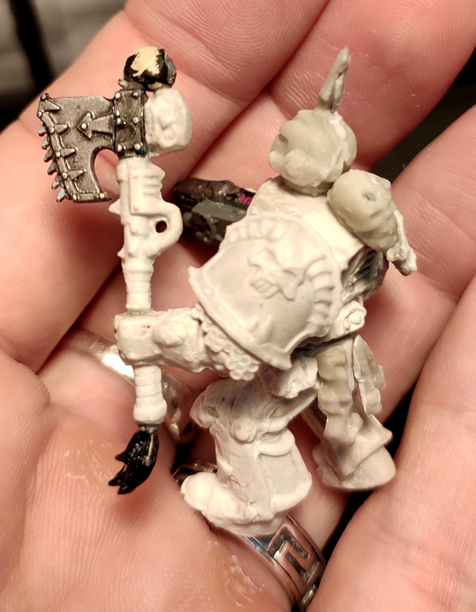 Casting, Chain Axe, Chaos, Chaos Space Marines, Combiweapon, Conversion, Heresy, Heretic Astartes, Infantry, Kitbash, Putty, Terminator Armor, Traitor Legions, Warhammer 40,000, Work In Progress