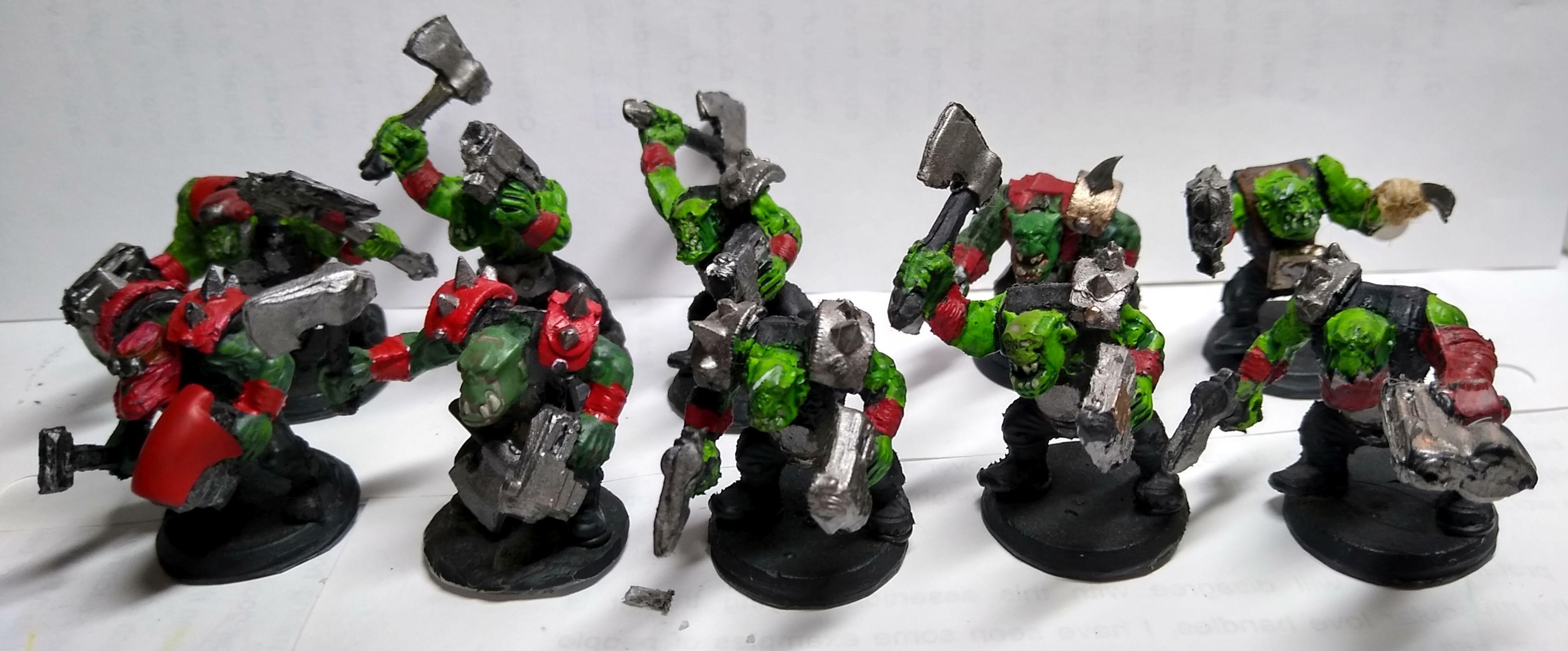red and spikey ork mob