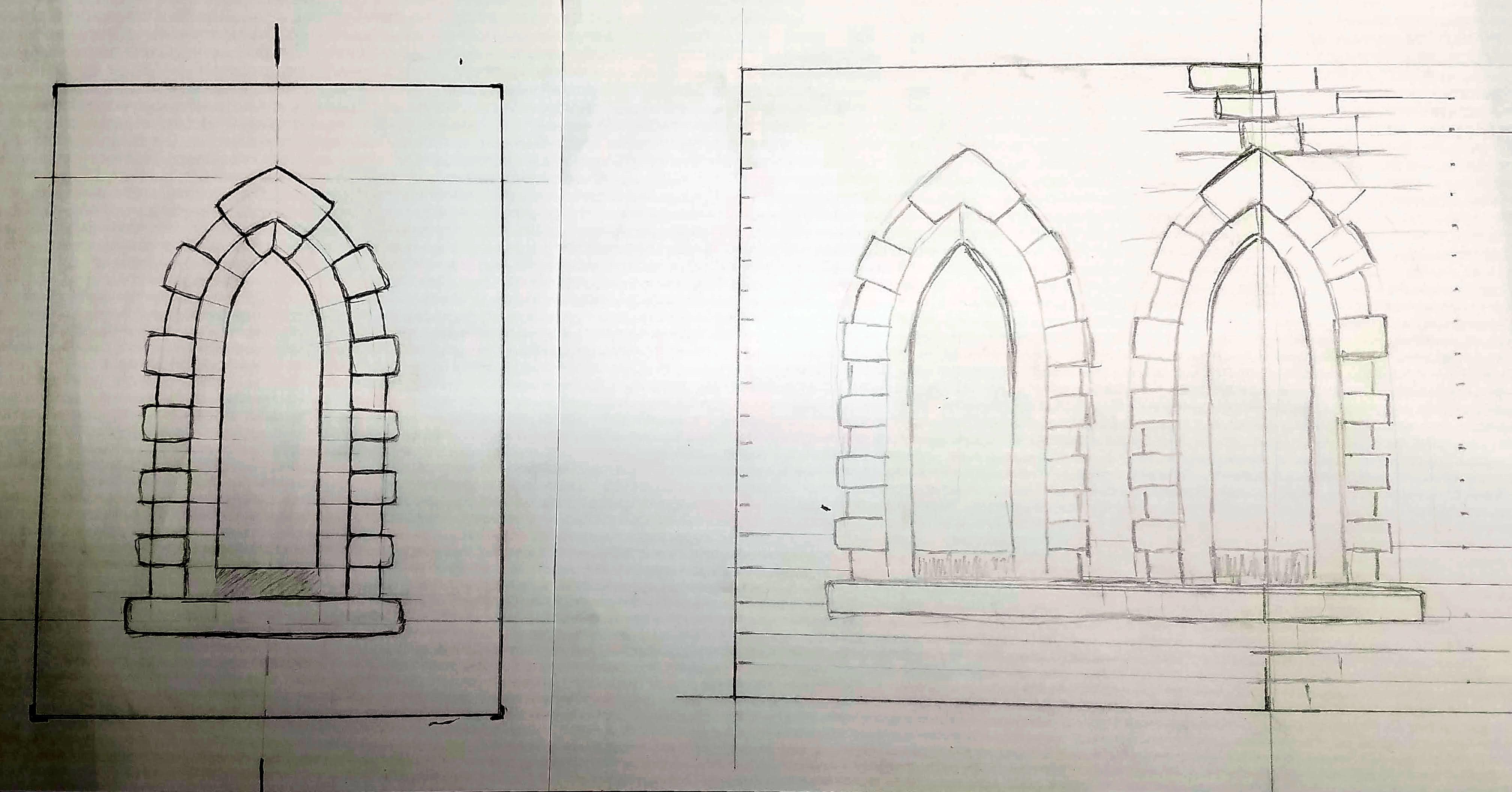 Rough sketch of Gothic windows