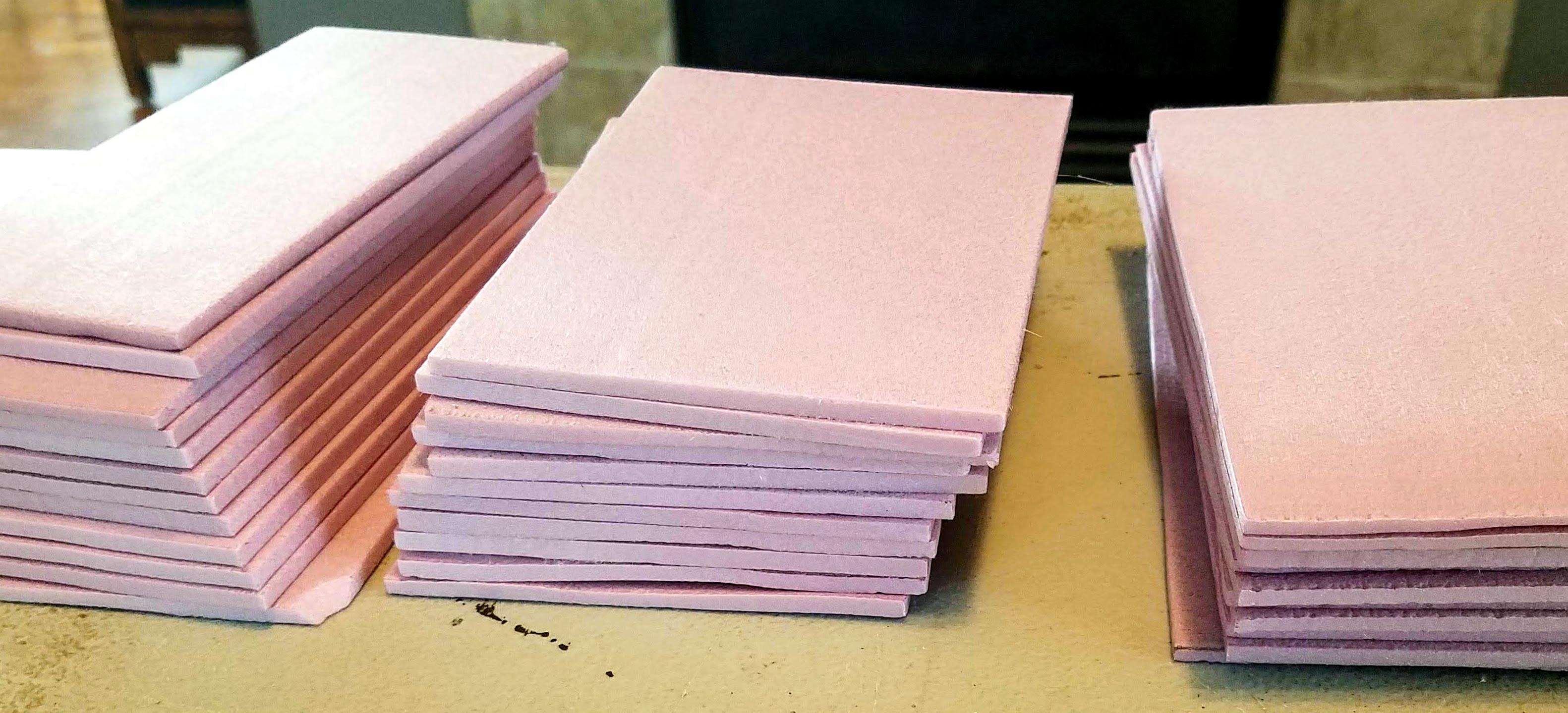 Thin slices of XPS foam for wall panels
