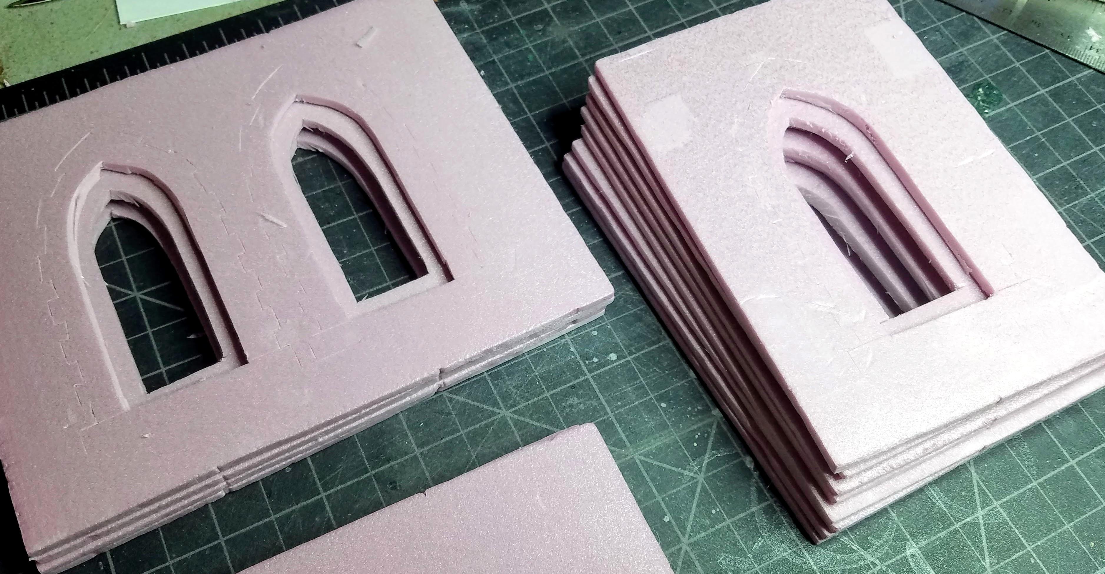 Pairs of layered window cutouts