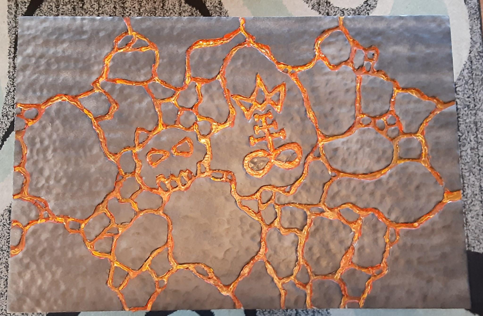 Battle Mat, Daemons, Lava, Map, Reign In Hell, Rih