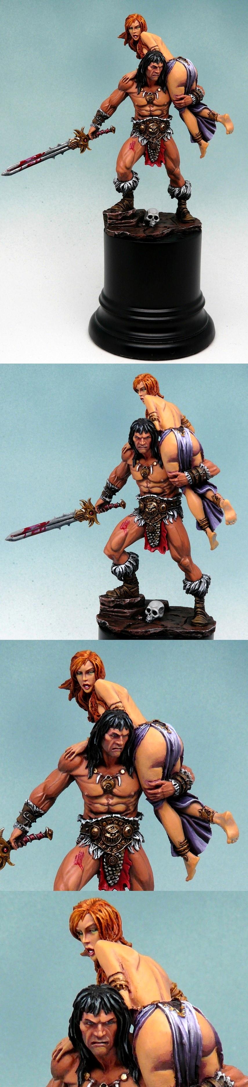 Barbarian, Cimmerian, Conan, Heroic Fantasy, Princess, Statue, Sword And Sorcery