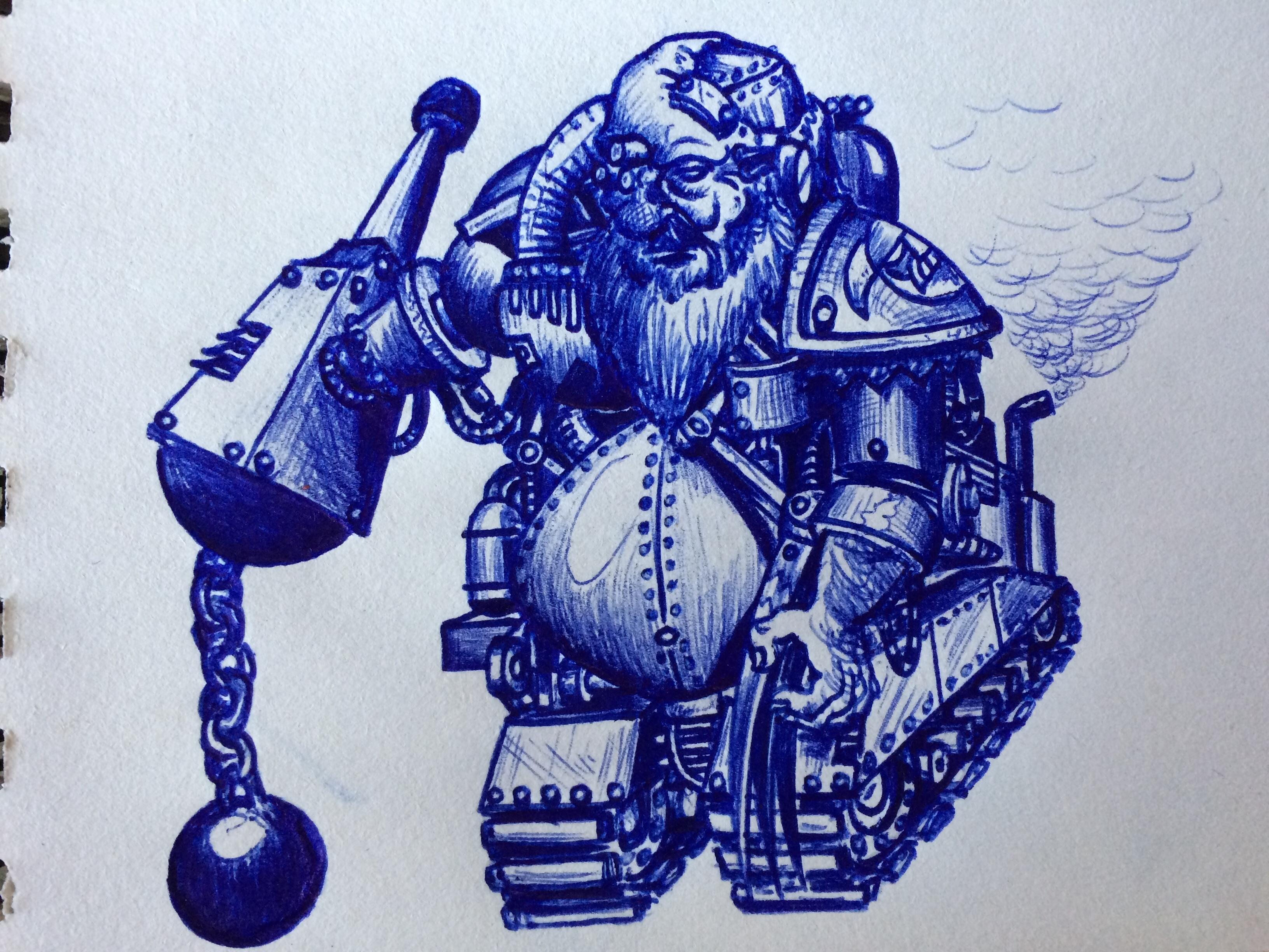 Drawing, Sketch, Squat Cyborg