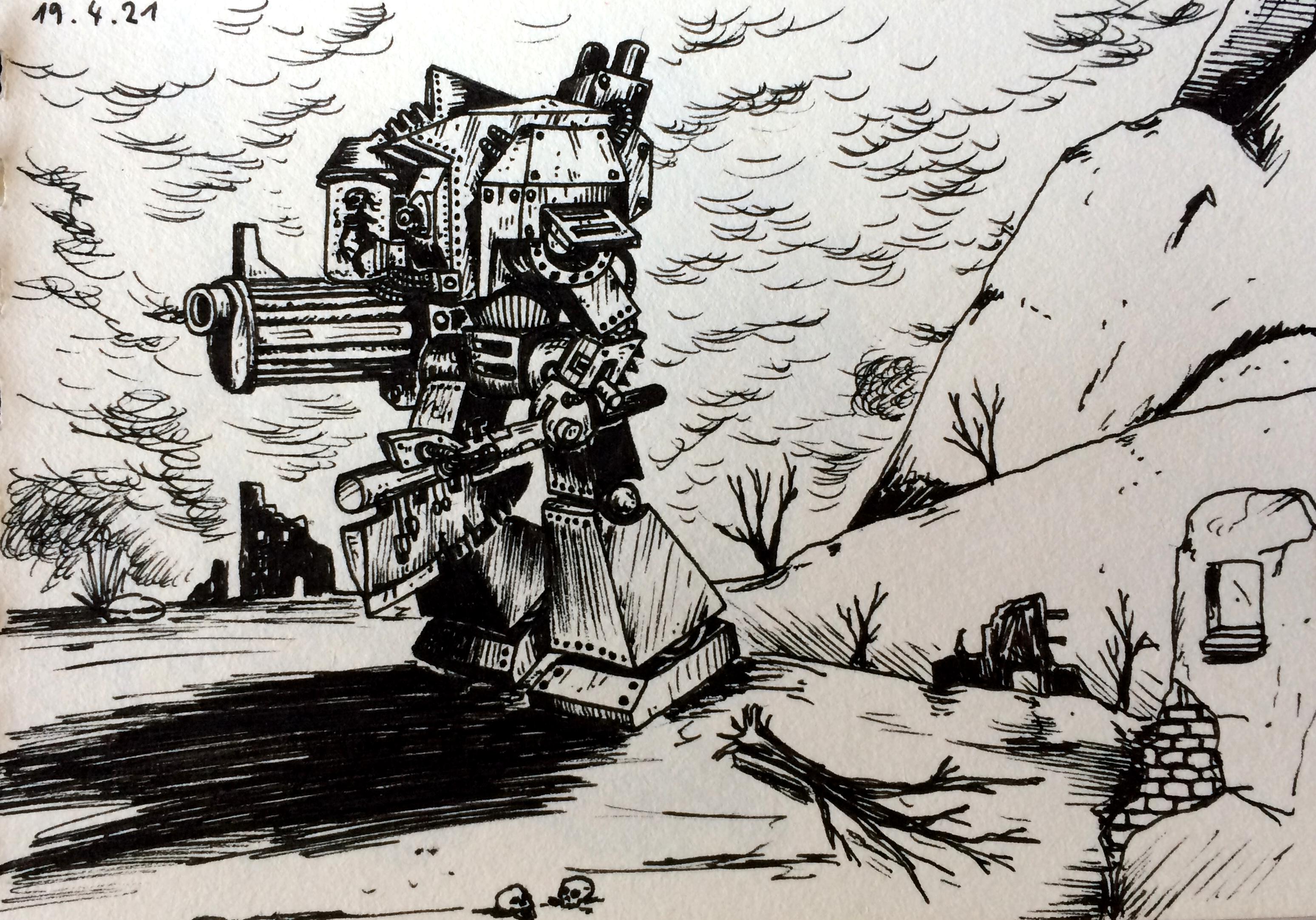 Drawing, Dreadnought, Shadows
