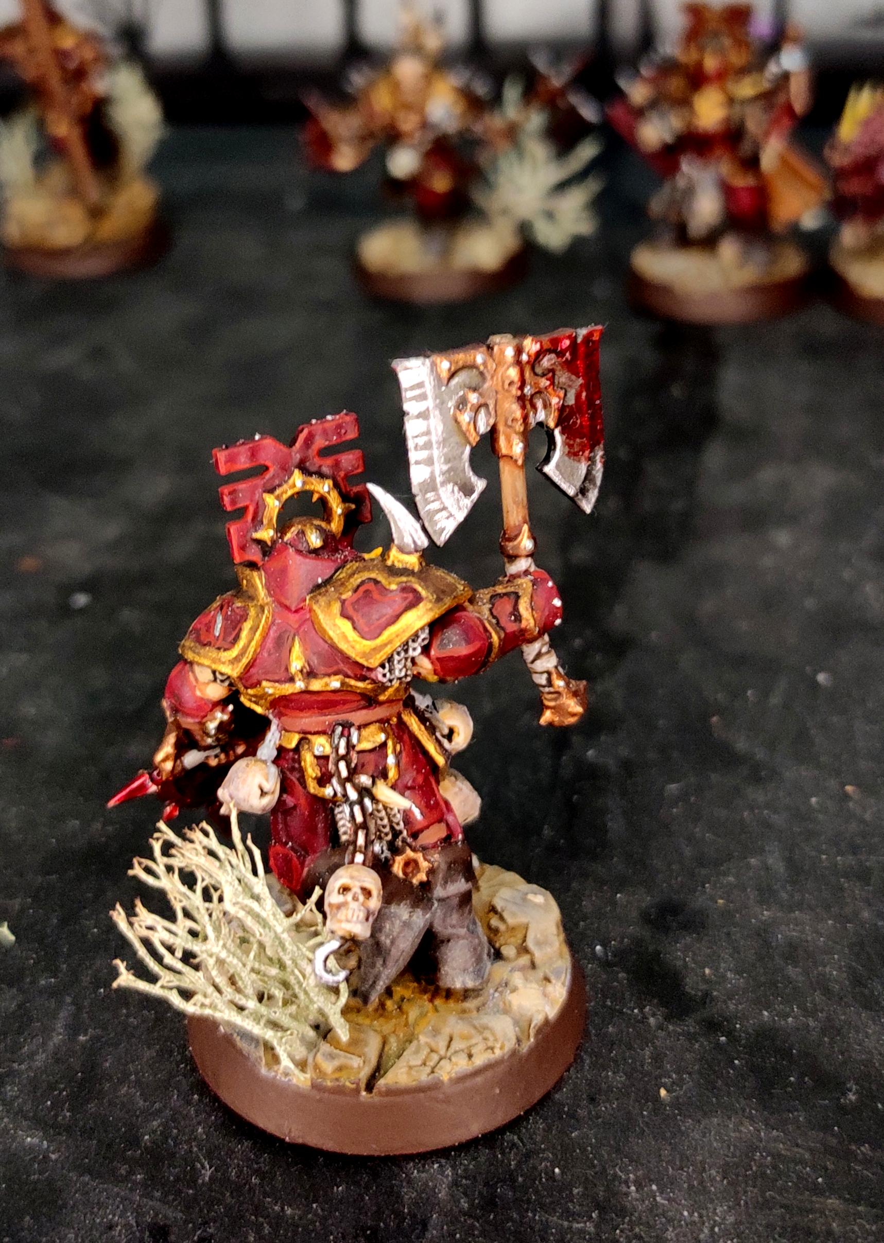 Age Of Sigmar, Berserk, Berserkers, Berzerk, Berzerker, Blades Of Khorne, Blood For The Blood God, Blood Warrior, Chaos, Conversion, Goreaxe, Gorefist, Infantry, Khorne, Khorne Bloodbound, Magore's Fiends, Regiment, Shadespire, Skulls For Skull Throne, Trophy, Warhammer Fantasy, Zharkus The Bloodsighted