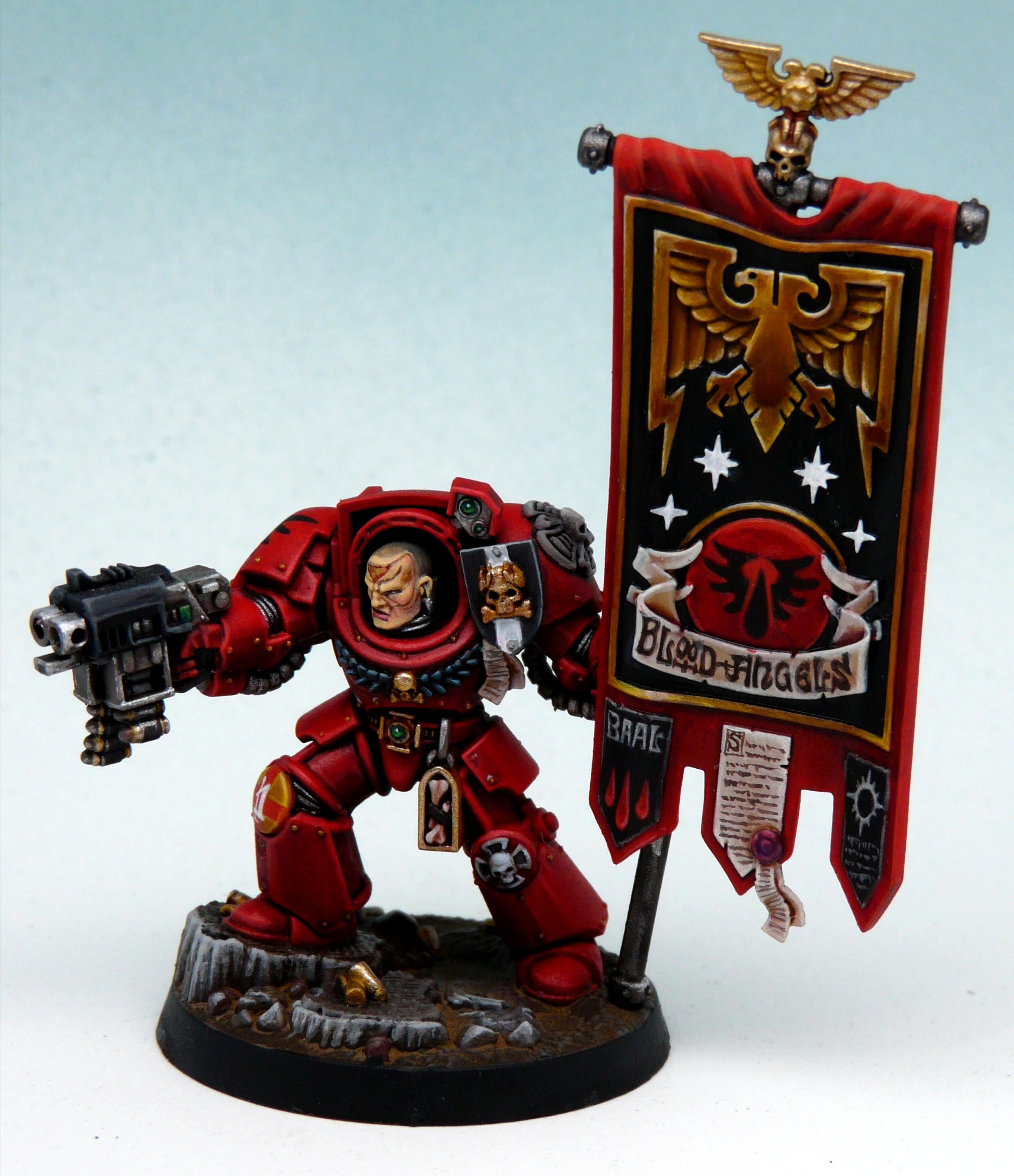 Adeptus Astartes, Banner, Black Rage, Blood Angels, Red Thirst, Space Marines, Standard Bearer, Terminator Armor