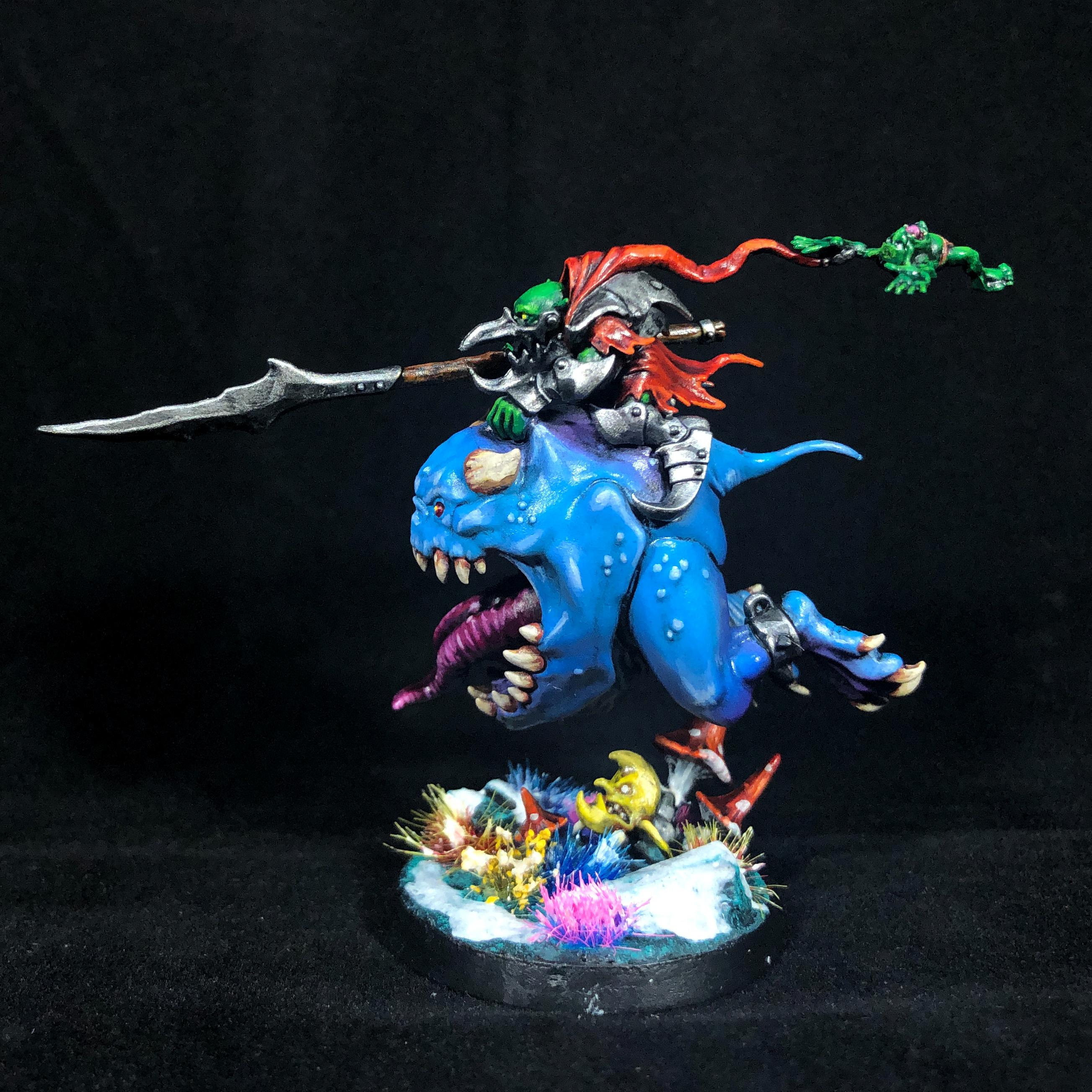 Loonboss on Giant Cave Squig, Gobbo on Squig, Gloomspite Gitz