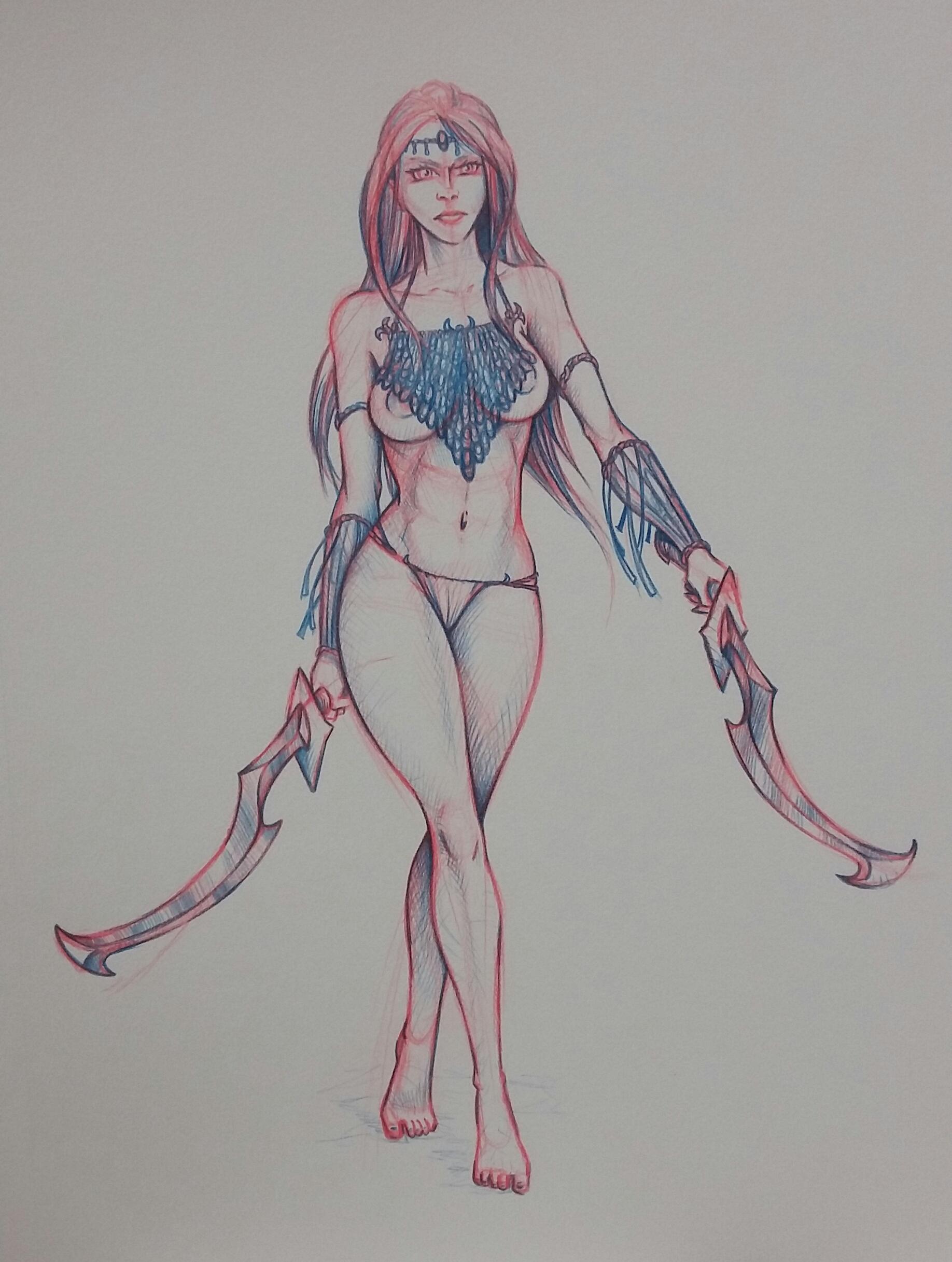 Artwork, Barbaian, Chainmail Bikini, Female