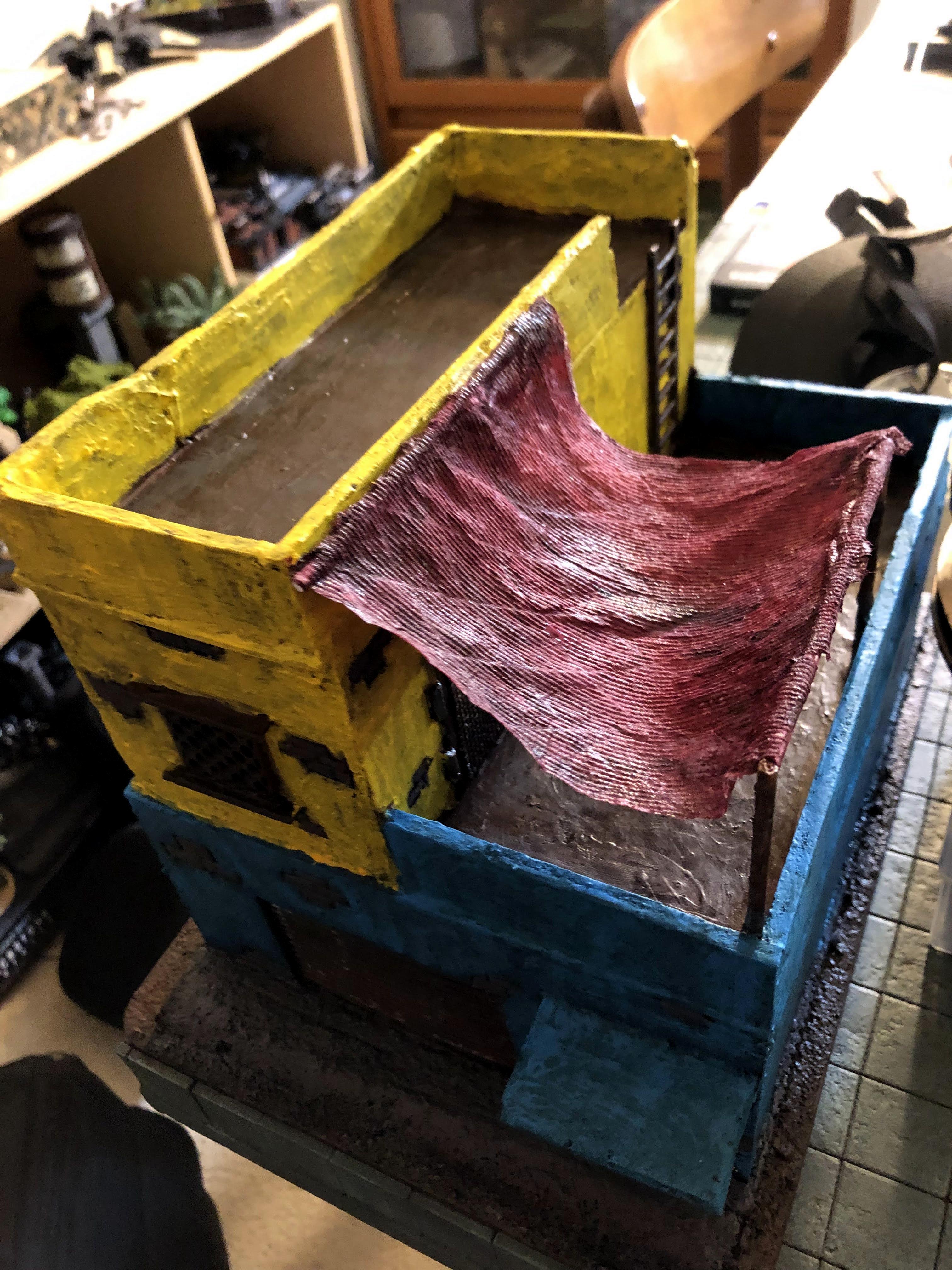 Commission, Construction, Do-it-yourself, Foambuiilding, Foamcore, Mechanic Shop, Necromunda, Scratch Build, Terrain