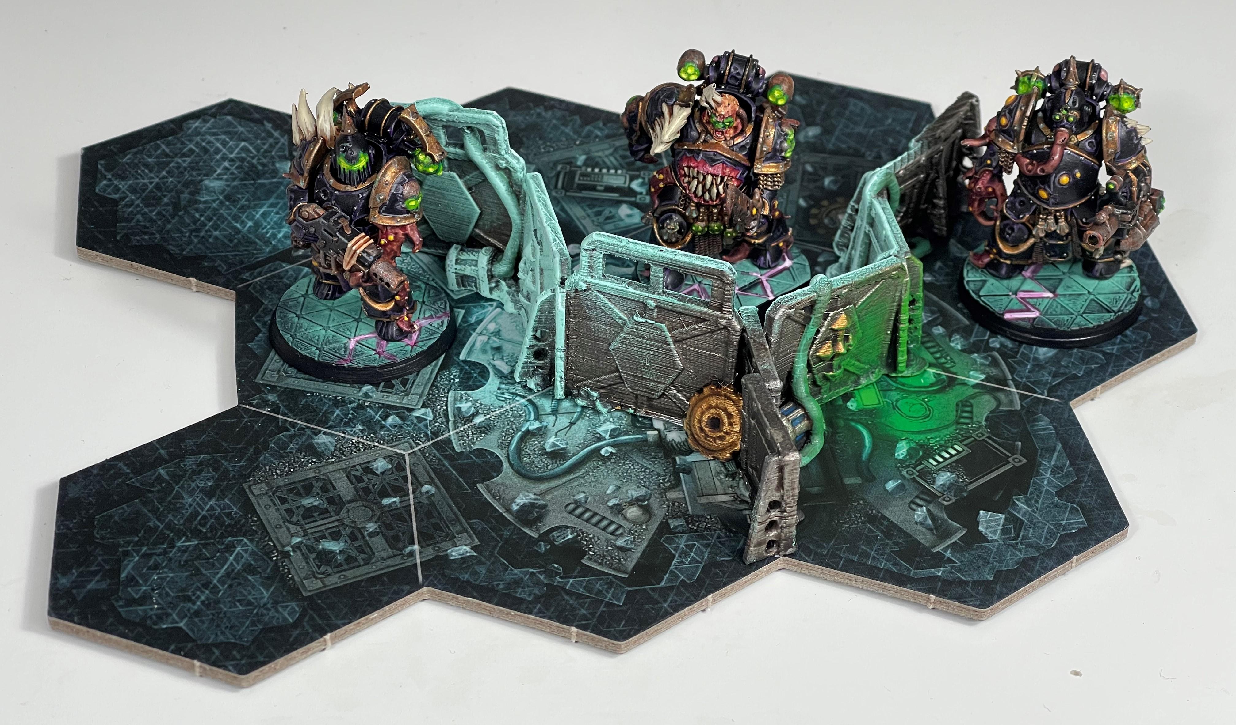 3d Printed, Black Legion, Blackstone Fortress, Dragons Rest, No Respite, Plague Marines, Terrain, Terraindragons Rest, Trihex Citadel, Warhammer 40,000, Warhammer Quest