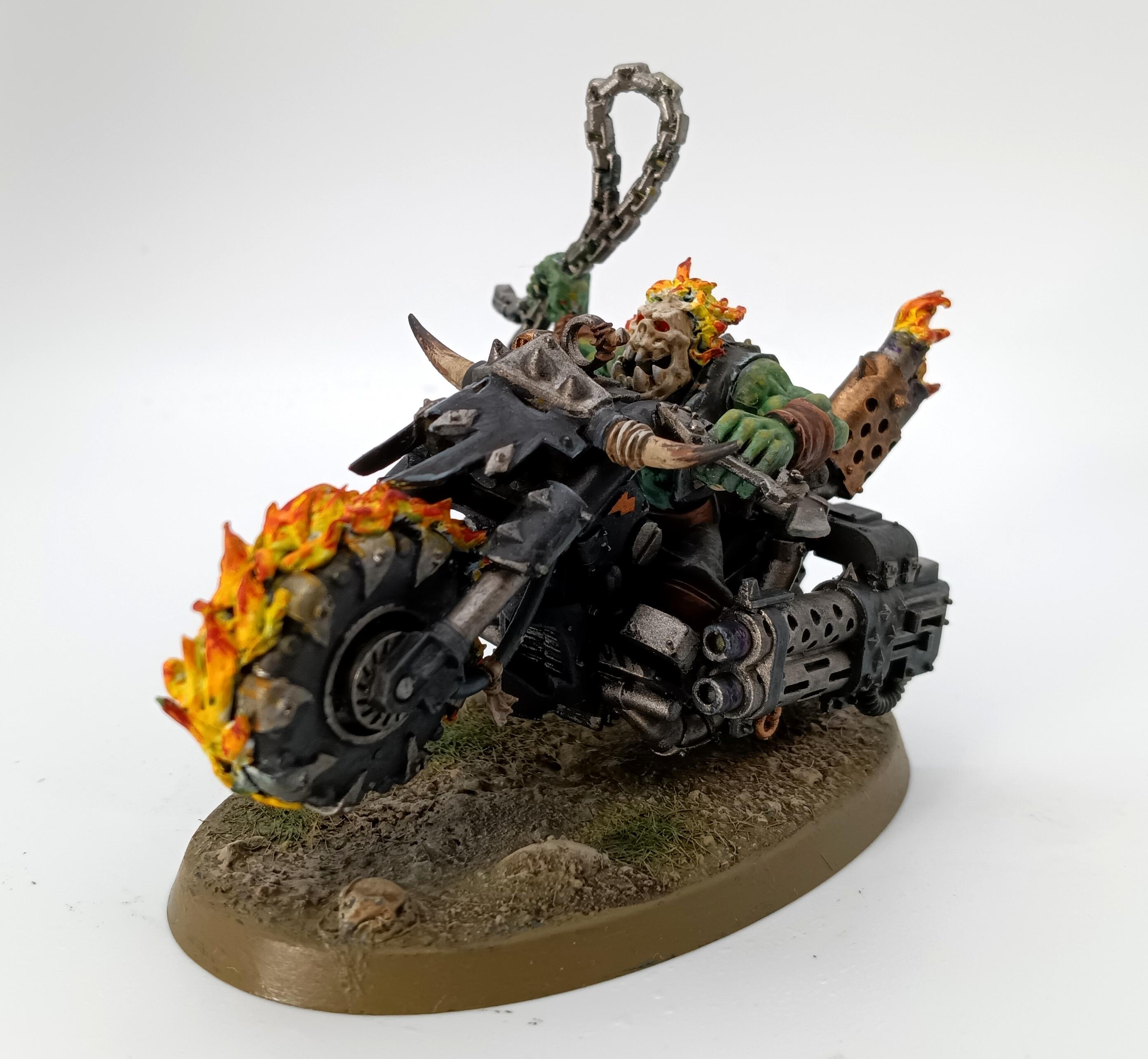 Flames, Ghost Rider, Marvel, Orks, Skullface, Warbiker
