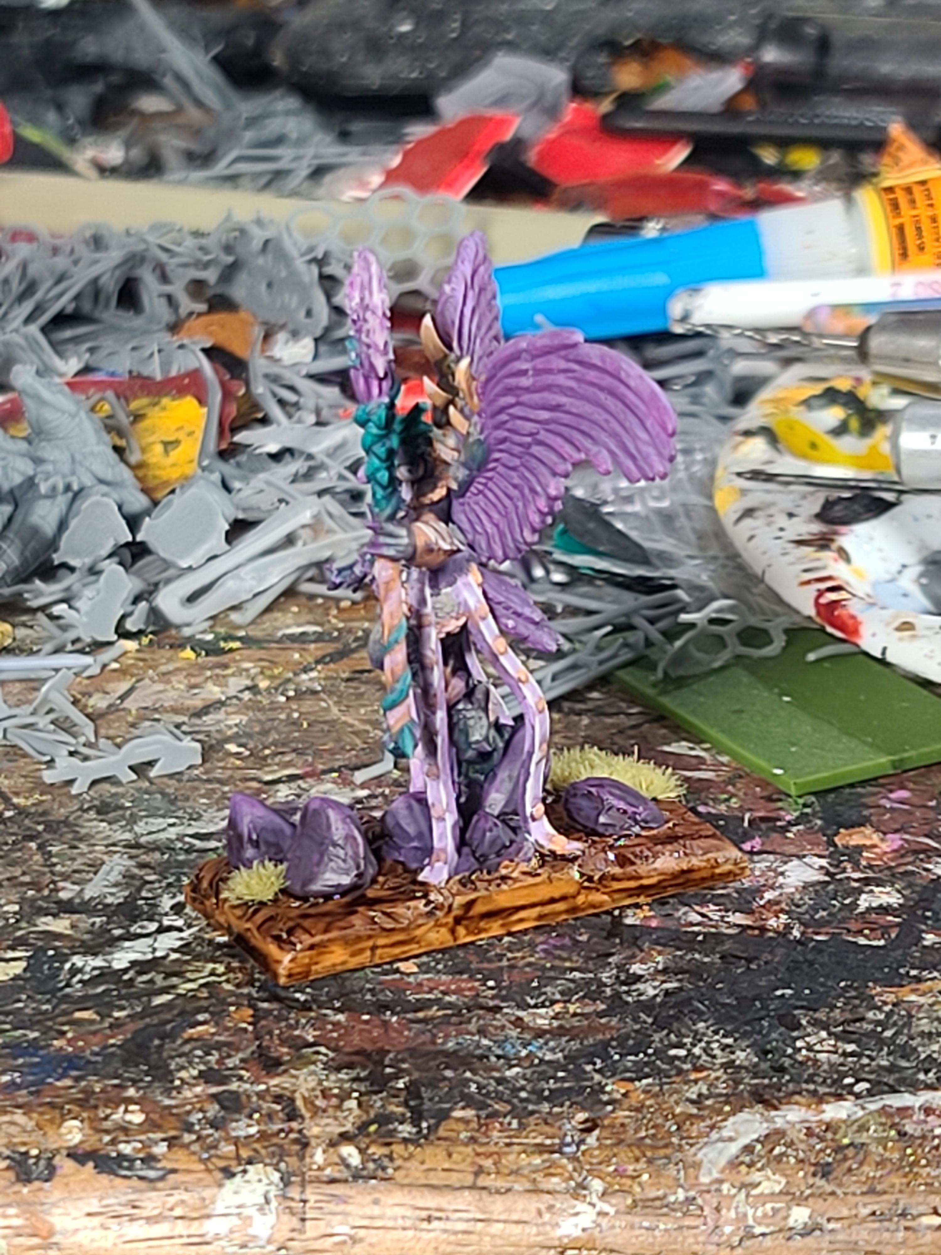 10mm, 3d Printed, Daemons, Excellent Miniatures, Female, Greater Daemon, Lady Of Change, Lord Of Change, Onmioji, Tzeentch, Warhammer Fantasy, Warmaster