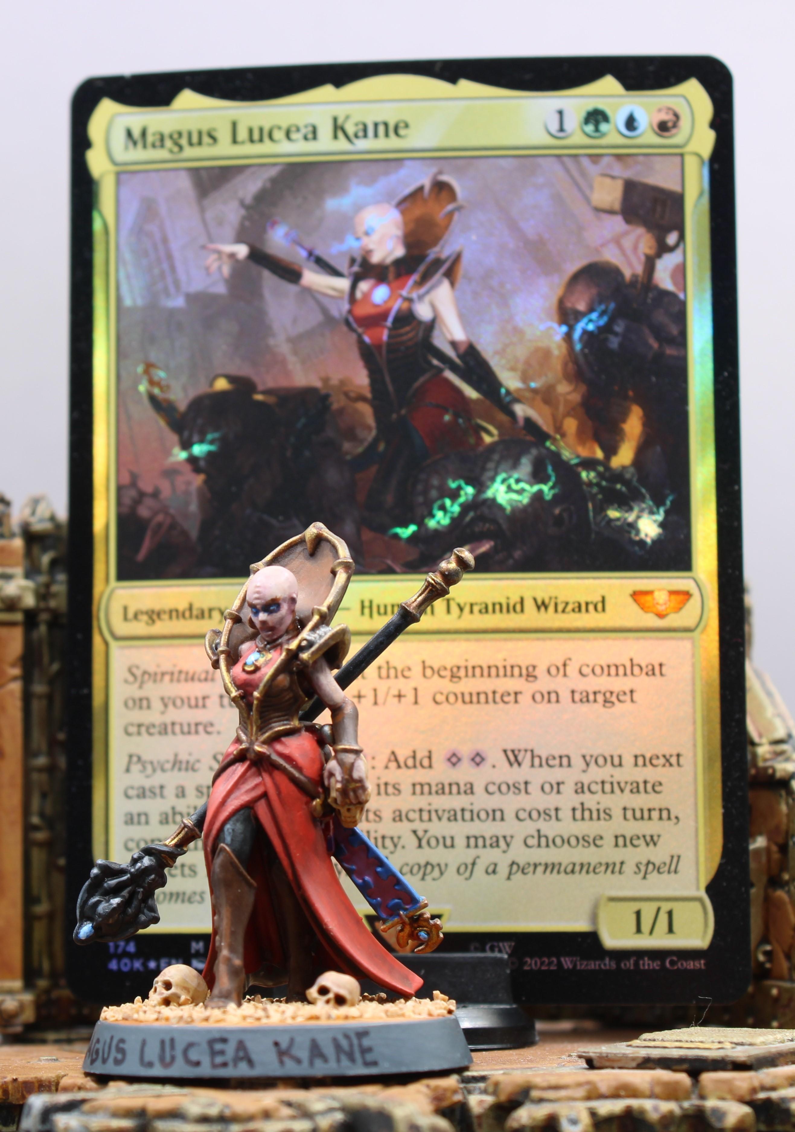 Magus Lucea Kane with Magic card