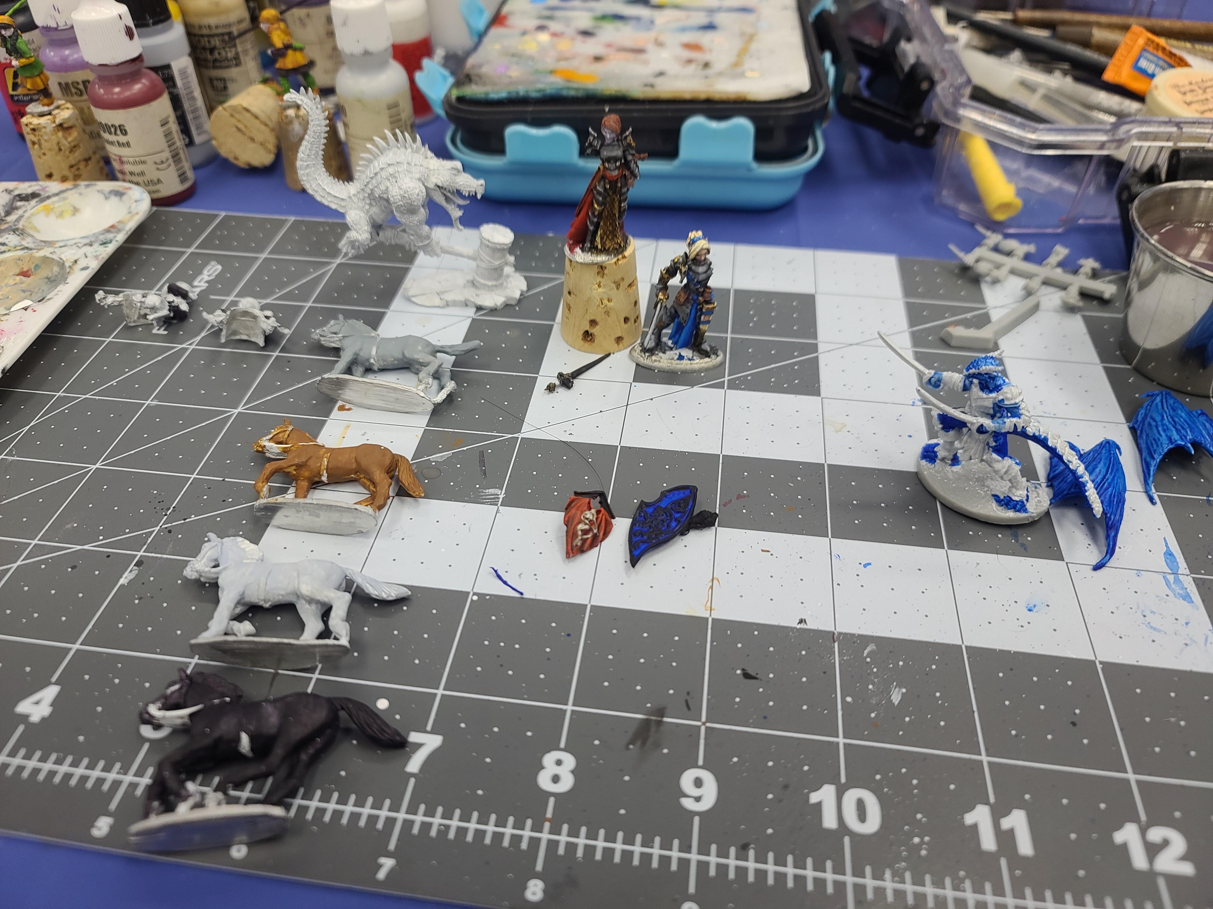 Bad Squiddo Games, Cavalry, Dungeons And Dragons, Horse, Metal, Paladin, Plate Armor, Reaper Miniatures
