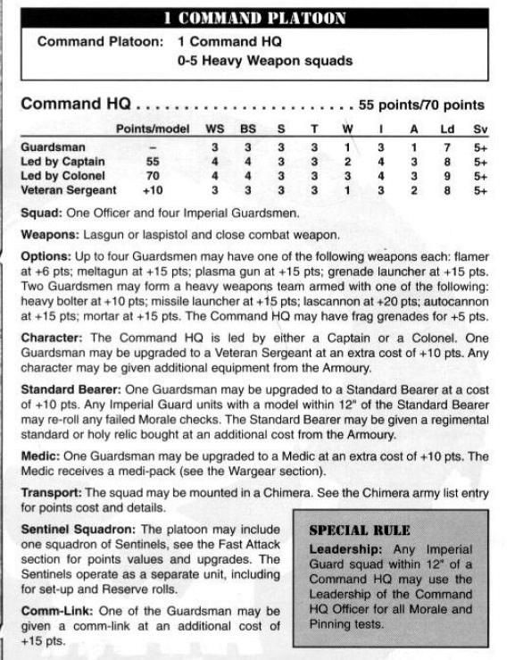 3rd Edition, Copyright Games Workshop, Imperal Guard, Retro Review