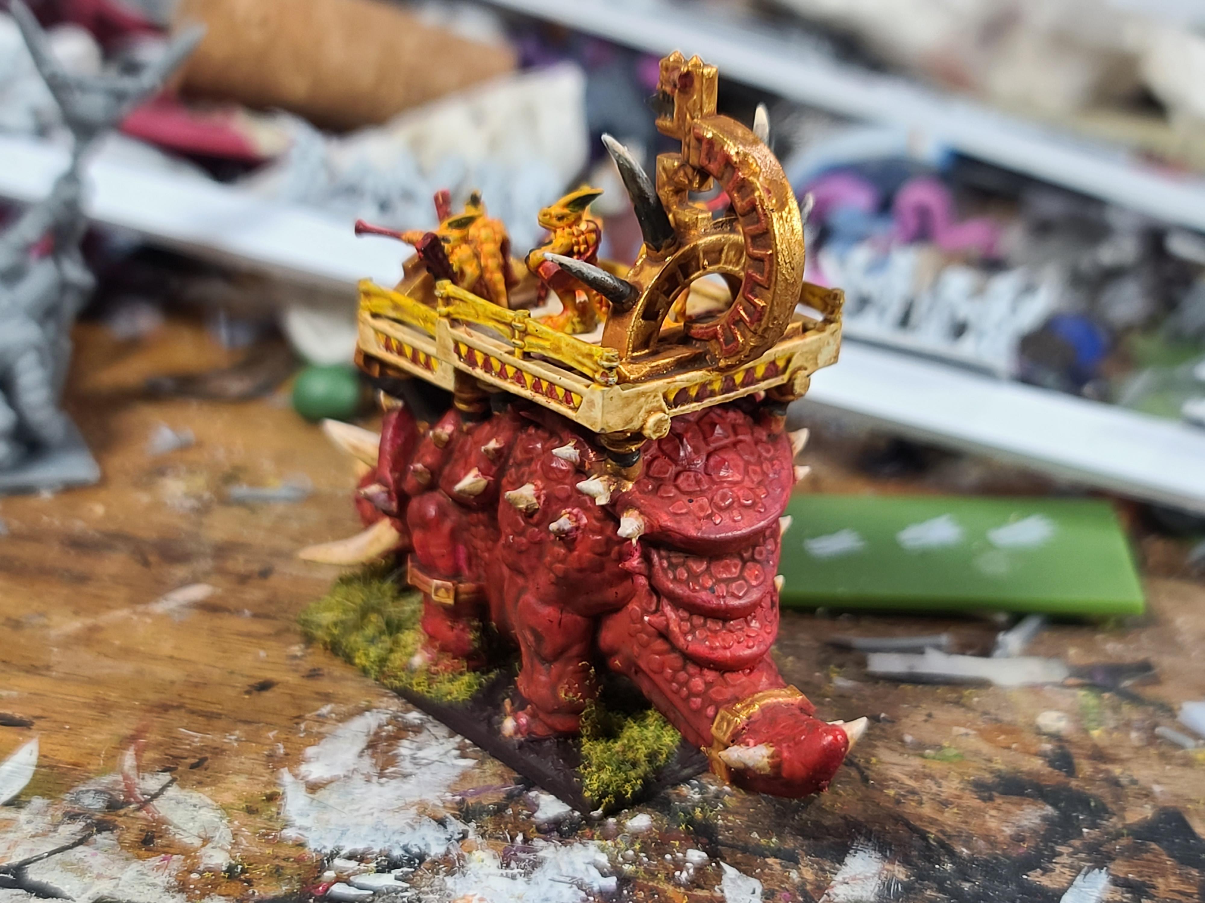 10mm, 3d Printed, Forest Dragon Design, Lizardmen, Marvelous Minipaints, Stegadon, Warmaster