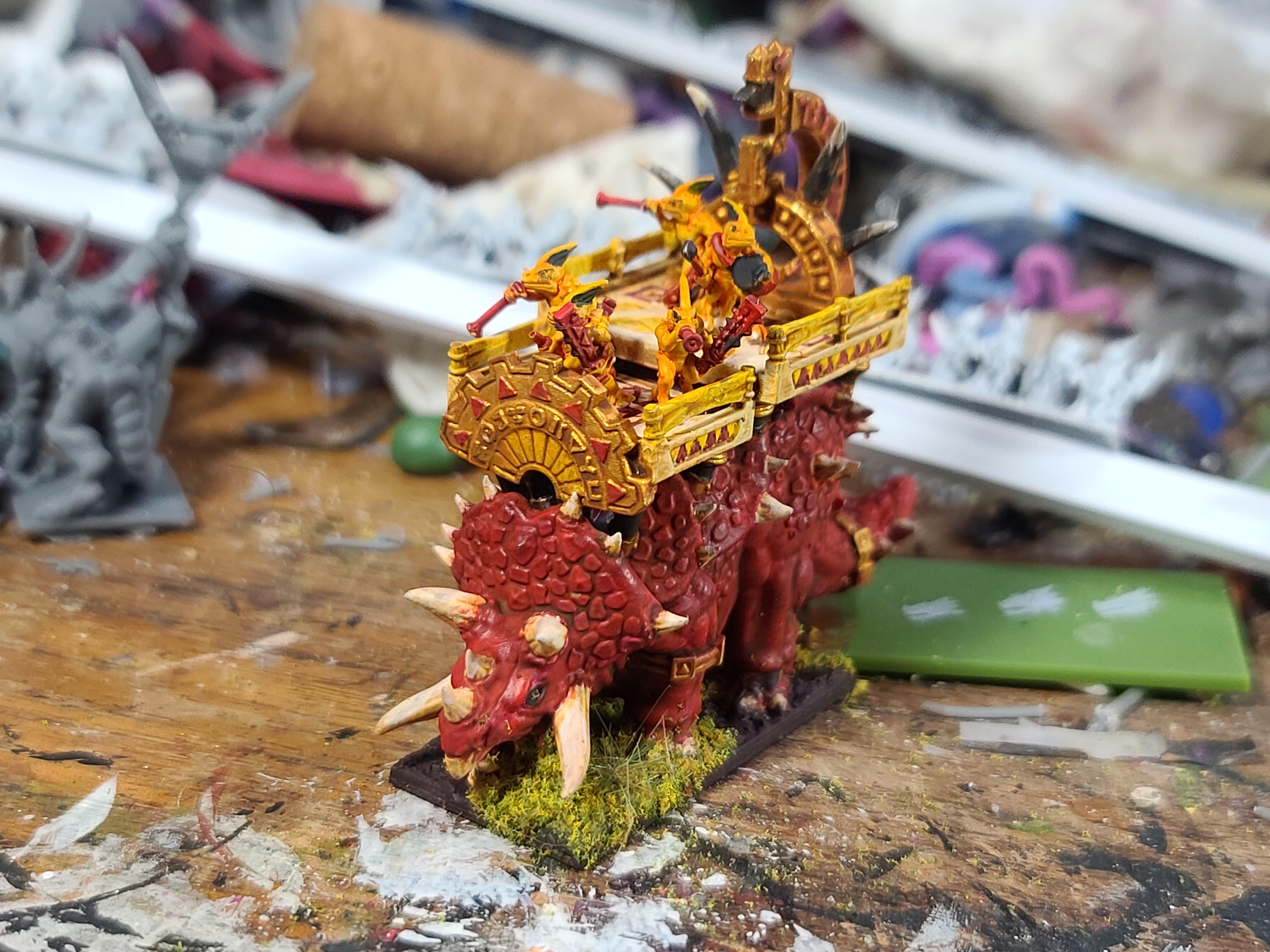 10mm, 3d Printed, Forest Dragon Design, Lizardmen, Marvelous Minipaints, Stegadon, Warmaster