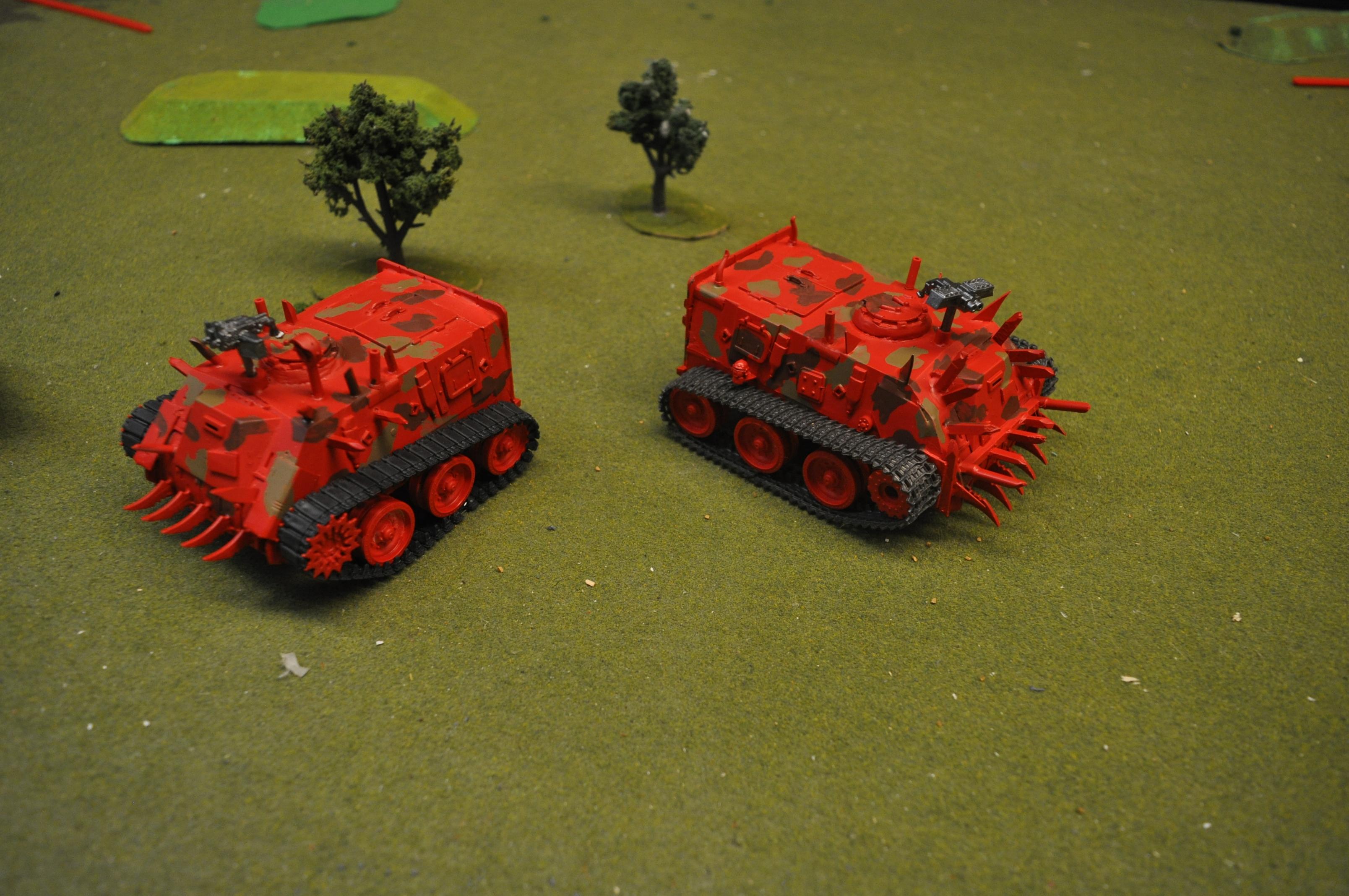 Rhinos with tracks attached