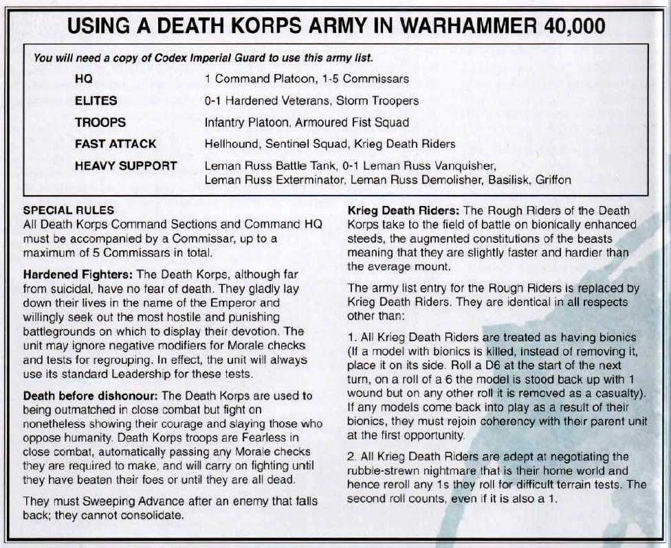 Chapter Approved 2003, Copyright Games Workshop, Death Korps of Krieg, Imperial Guard, Retro Review