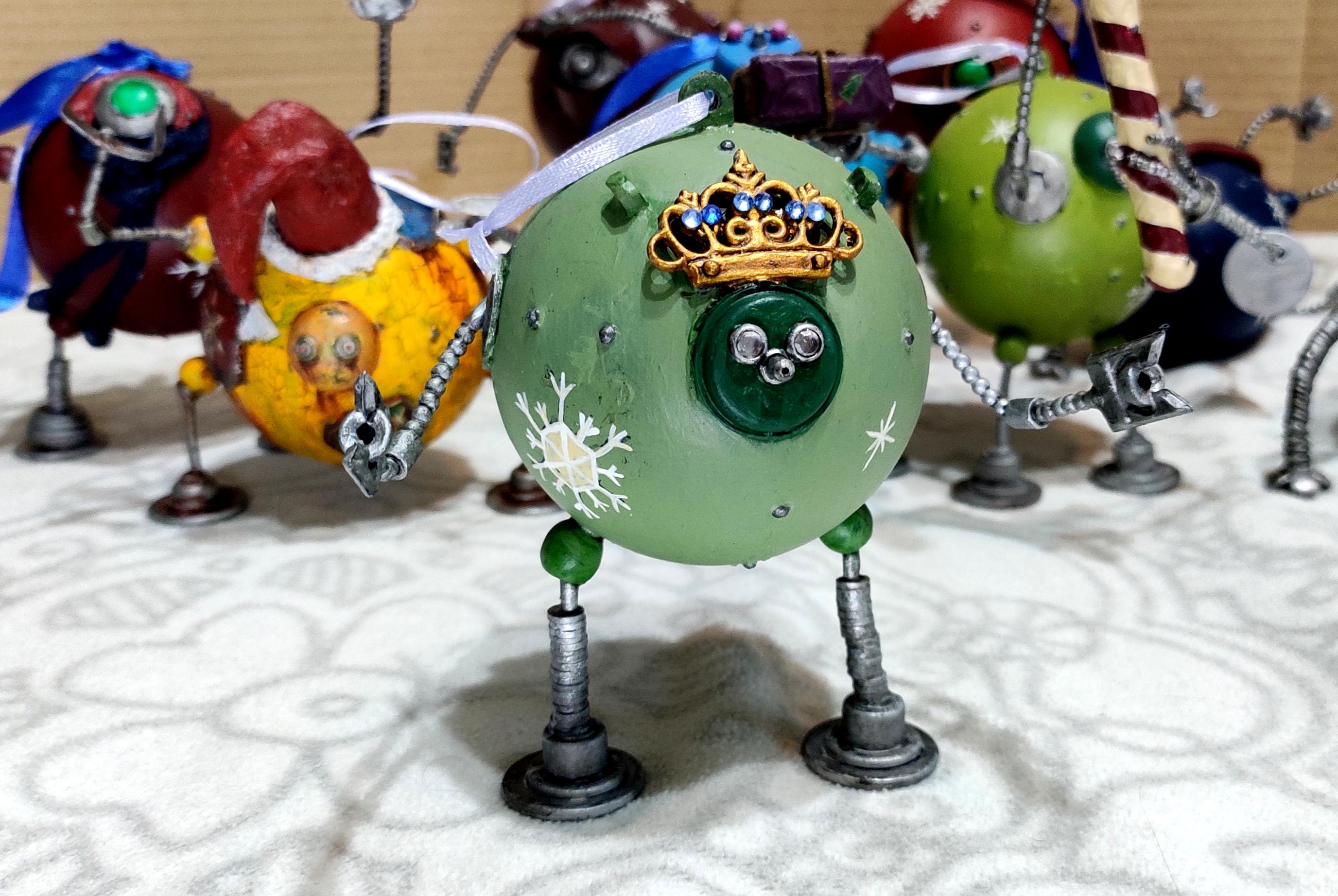 Beads, Christmas Decoration, Christmas Ornaments, Crown, Do-it-yourself, Gift, New Year, Robot, Scratch Build