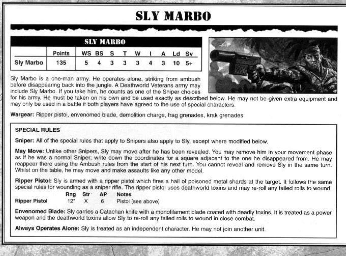 3rd Edition, Codex Catachans, Copyright Games Workshop, Jungle Fighters, Rambo, Retro Review, Sly Marbo