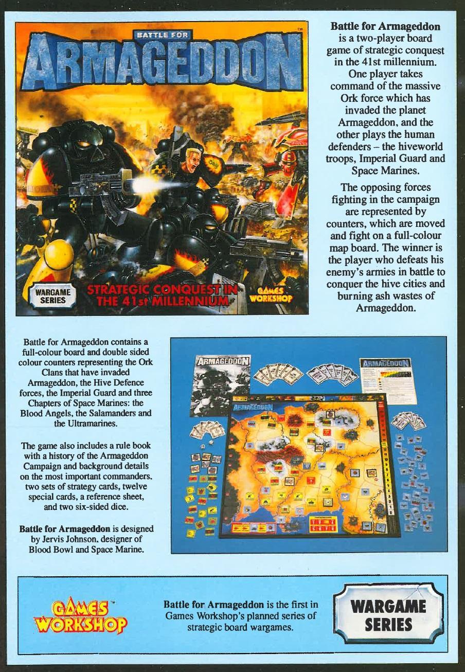 3rd Edition, Battle For Armageddon, Board Game, Codex Armageddon, Copyright Games Workshop, Retro Review, Steel Legion, White Dwarf
