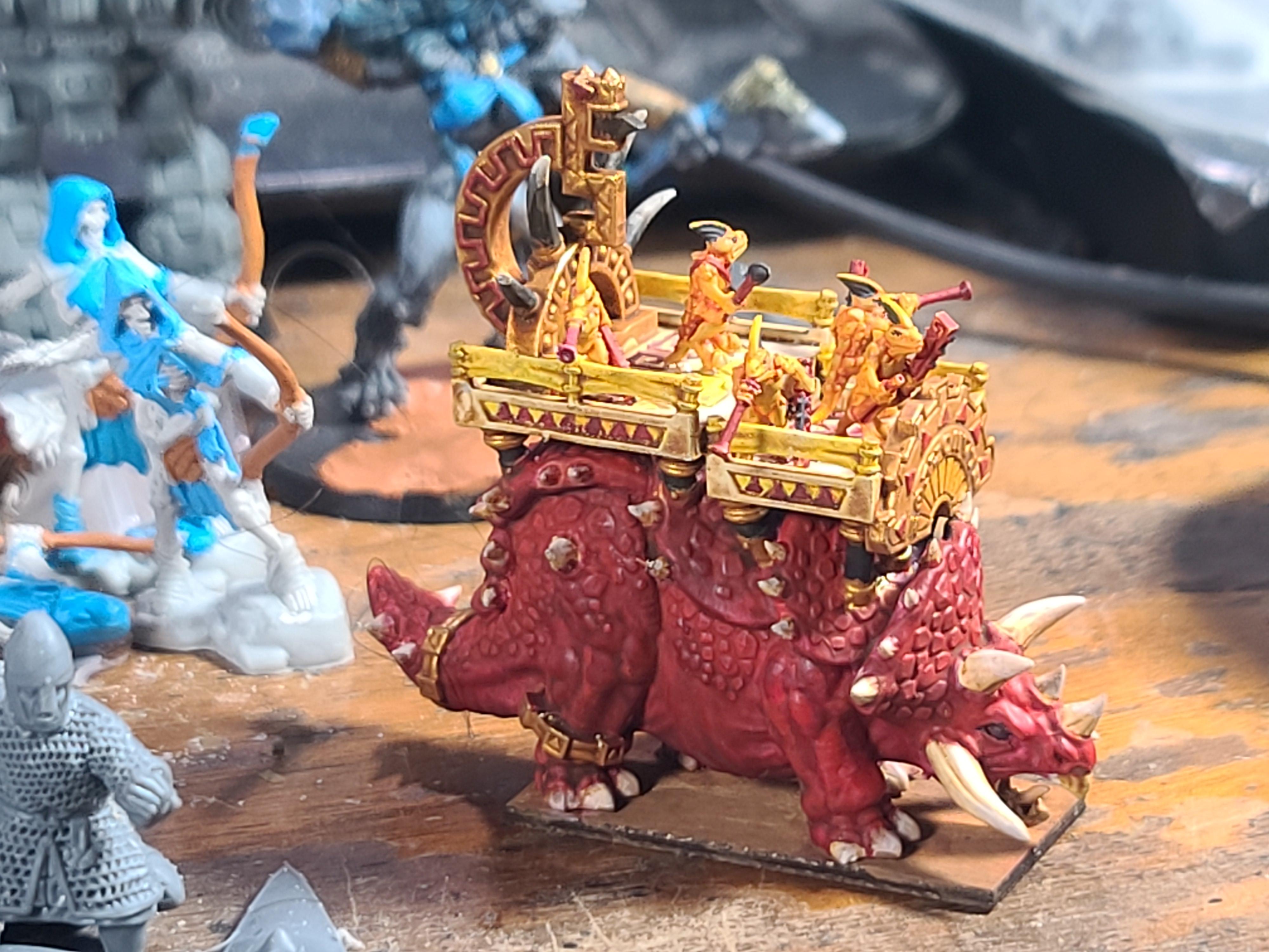 10mm, 3d Printed, Forestdragon Design, Lizardmen, Marvelous Minipaints, Skinks, Stegadon, Warmaster