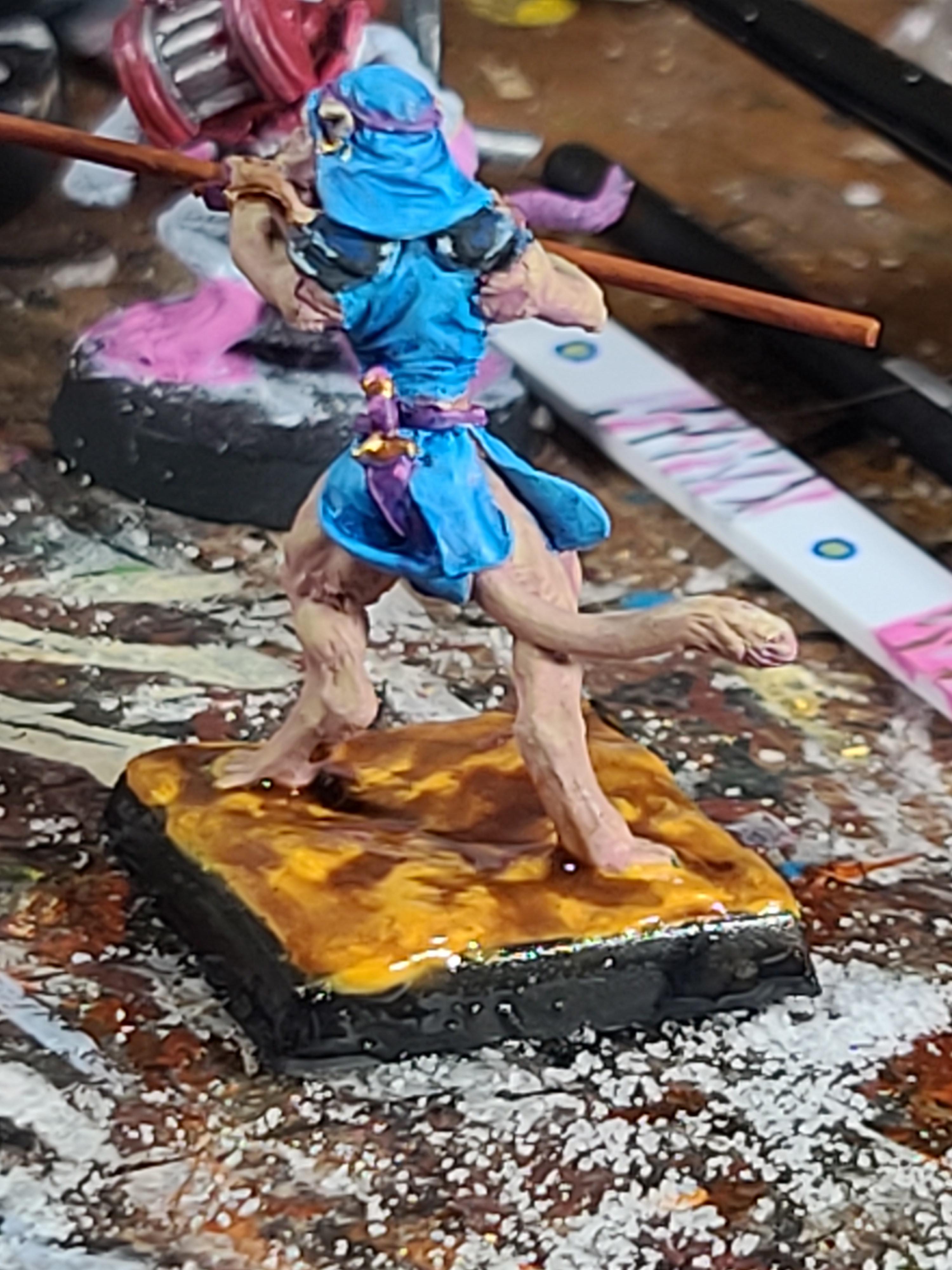 Cat, Catgirl, Conversion, Female, Pike, Reaper Miniatures, Sehkmet, Square Base, Warlords (game), Weapon Swap
