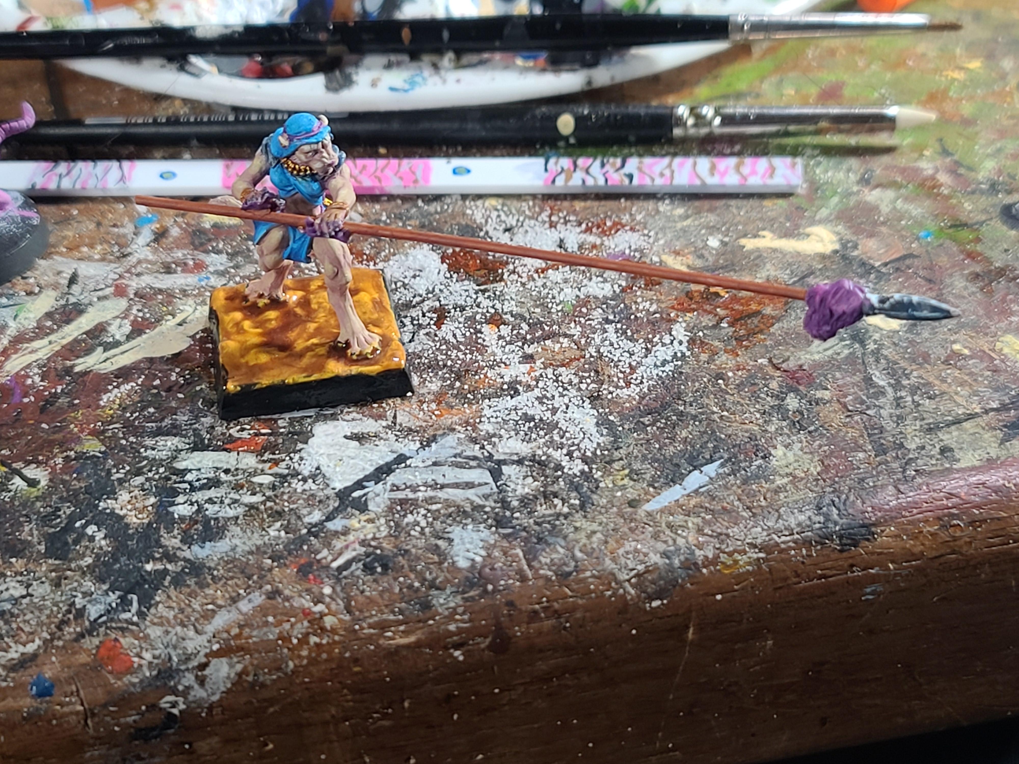 Cat, Catgirl, Conversion, Female, Pike, Reaper Miniatures, Sehkmet, Square Base, Warlords (game), Weapon Swap