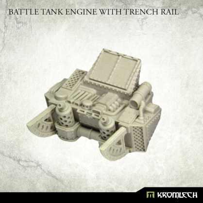 Unpainted Battle Tank Engine with Trench Rail