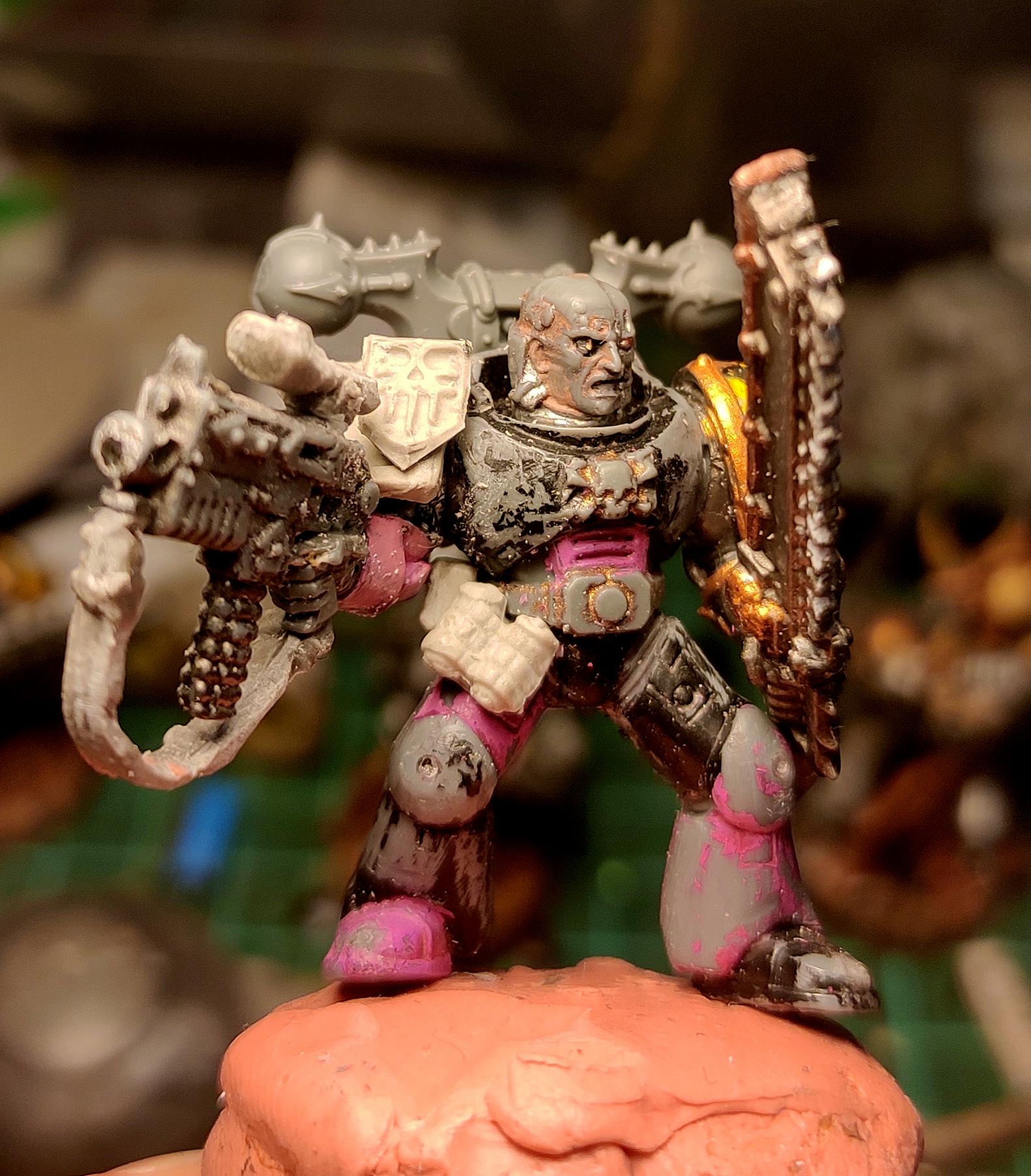 Bolter, Casting, Chain Sword, Chaos, Chaos Space Marines, Conversion, Heresy, Heretic Astartes, Infantry, Iron Warriors, Iron Within, Iron Without!, Kitbash, Putty, Rebuild, Scope, Traitor Legions, Warhammer 40,000, Work In Progress