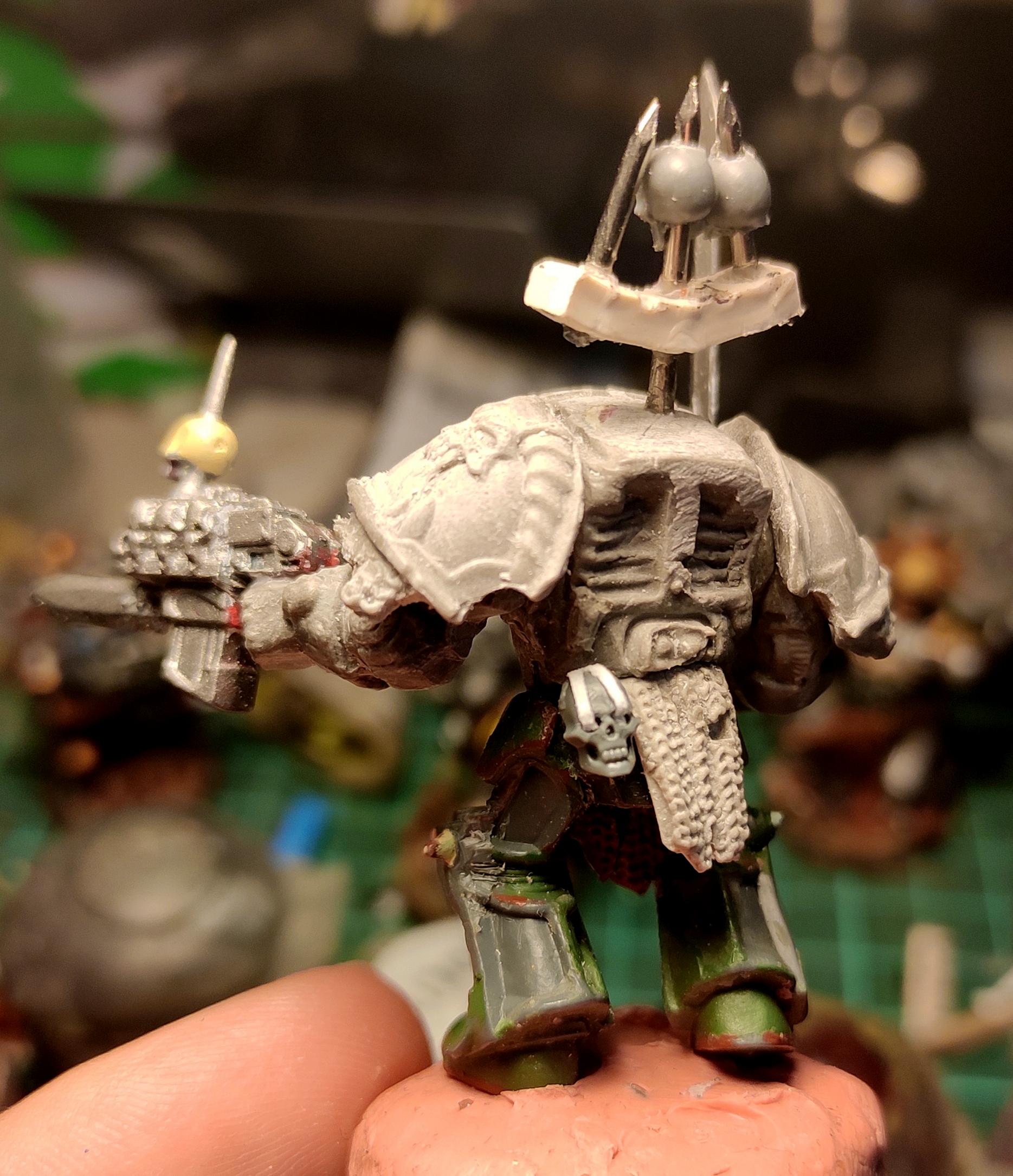 Casting, Chaos, Chaos Space Marines, Conversion, Heresy, Heretic Astartes, Infantry, Kitbash, Putty, Storm Bolter, Terminator Armor, Traitor Legions, Trophy, Warhammer 40,000, Work In Progress