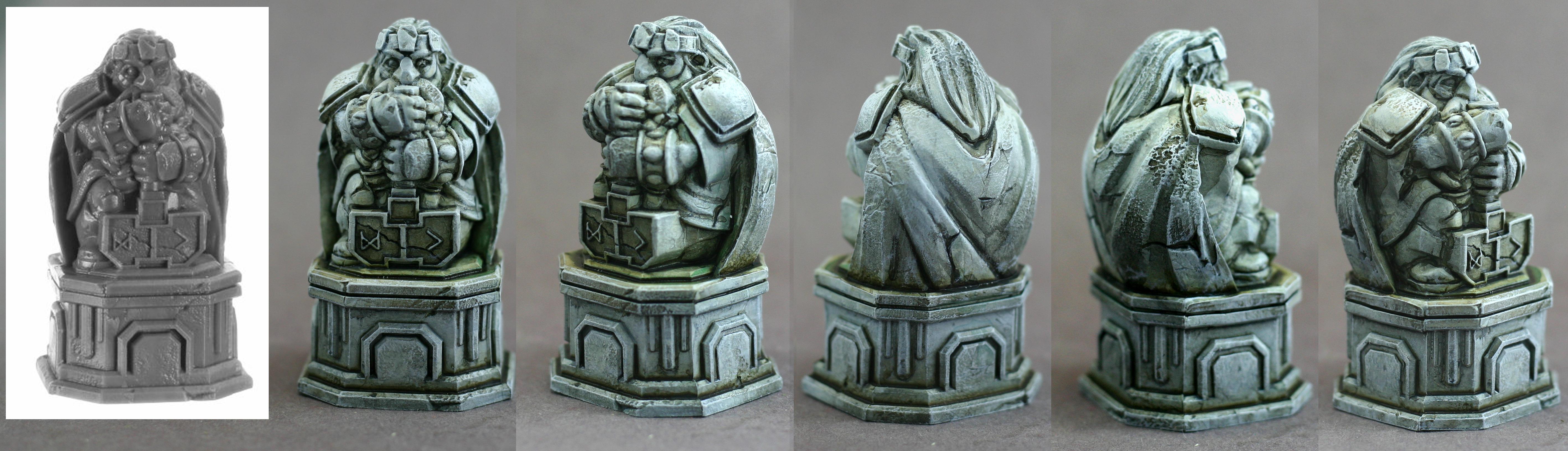 Bones, Bones Black, Crypt Of The Dwarf King Boxed Set, Dwarf Statue, Dwarves, Ghost Of King Durnan, King Durnan's Crypt, Large Dwarf Statue, Reaper