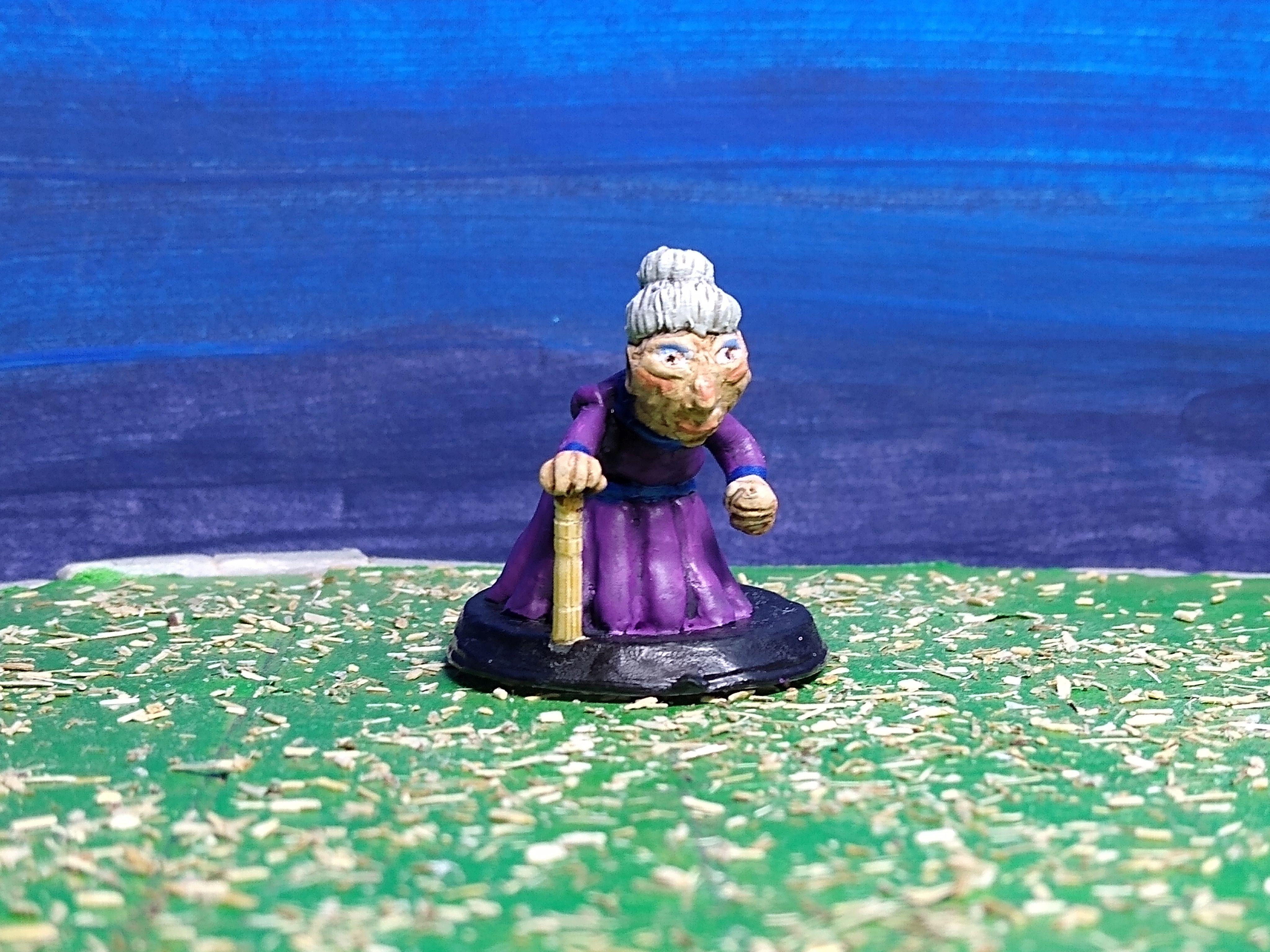 old woman sculpt and paint
